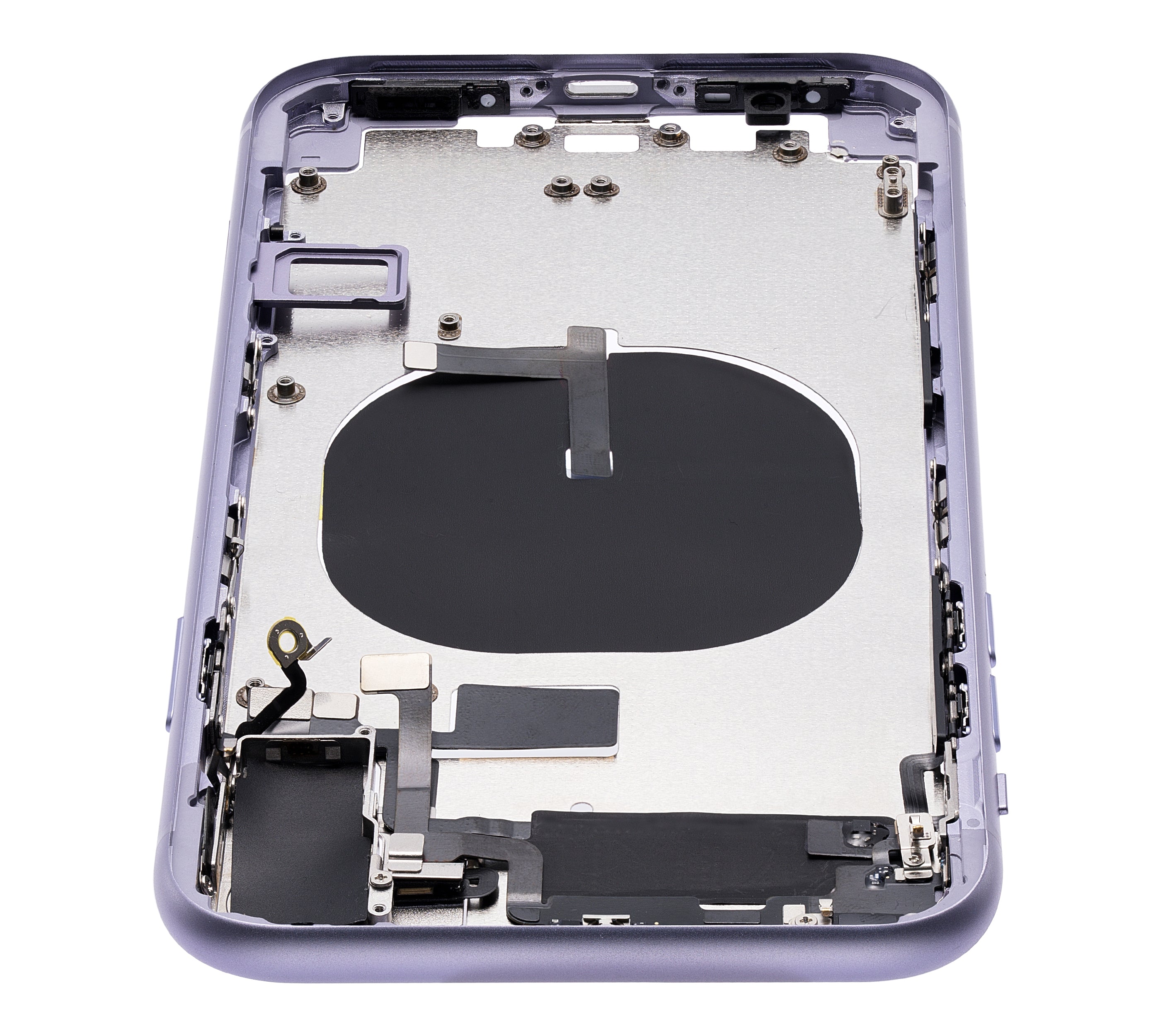 Back cover/frame with pre-installed small parts (without back cover) for iPhone 11 (Purple)