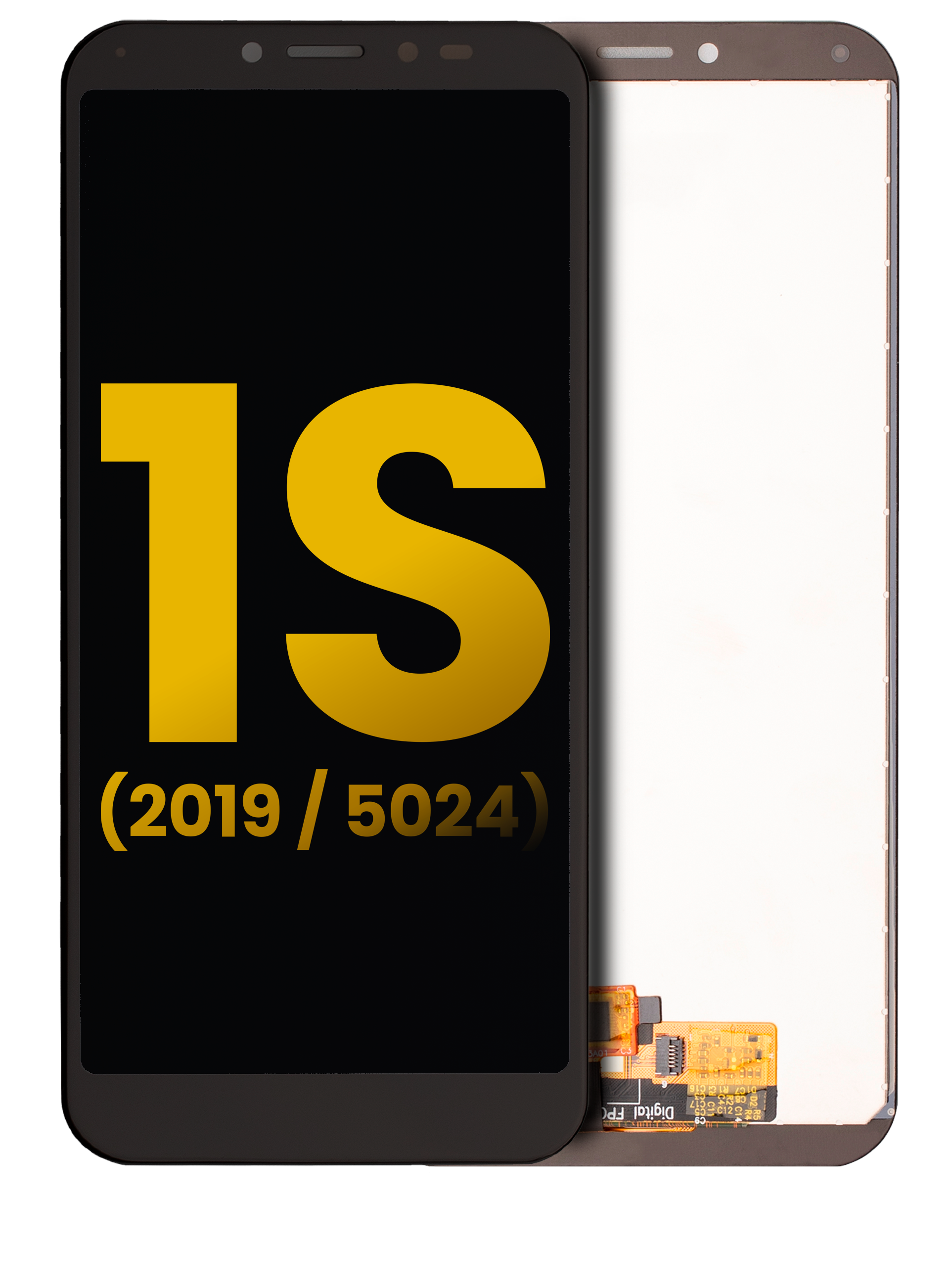 LCD-Display ohne Rahmen für Alcatel 1S (5024 / 2019) (Refurbished) (Schwarz)