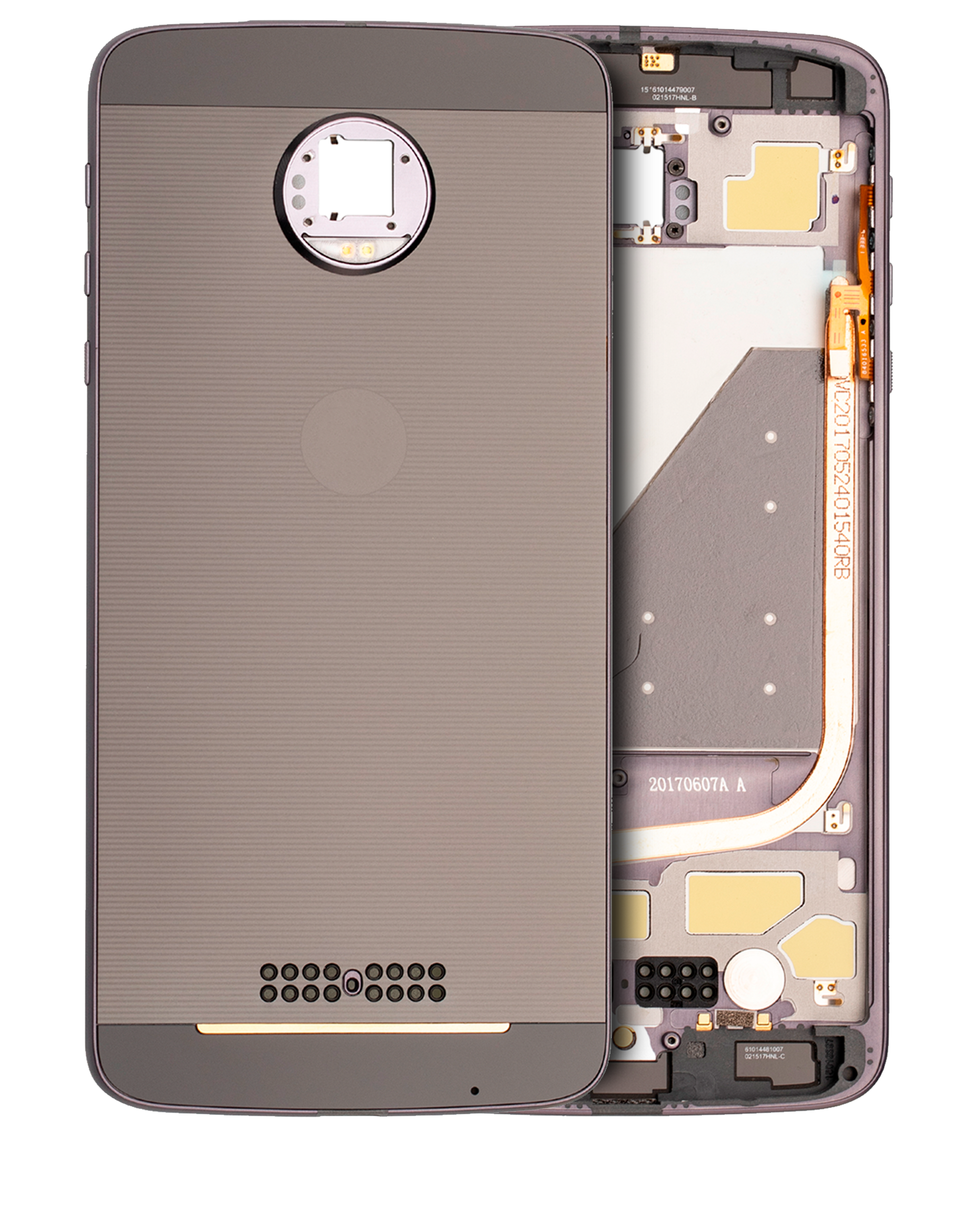 Back Cover/Frame for Motorola Moto Z Droid (XT1650-01 / 2016) Original OEM (Black / Grey)