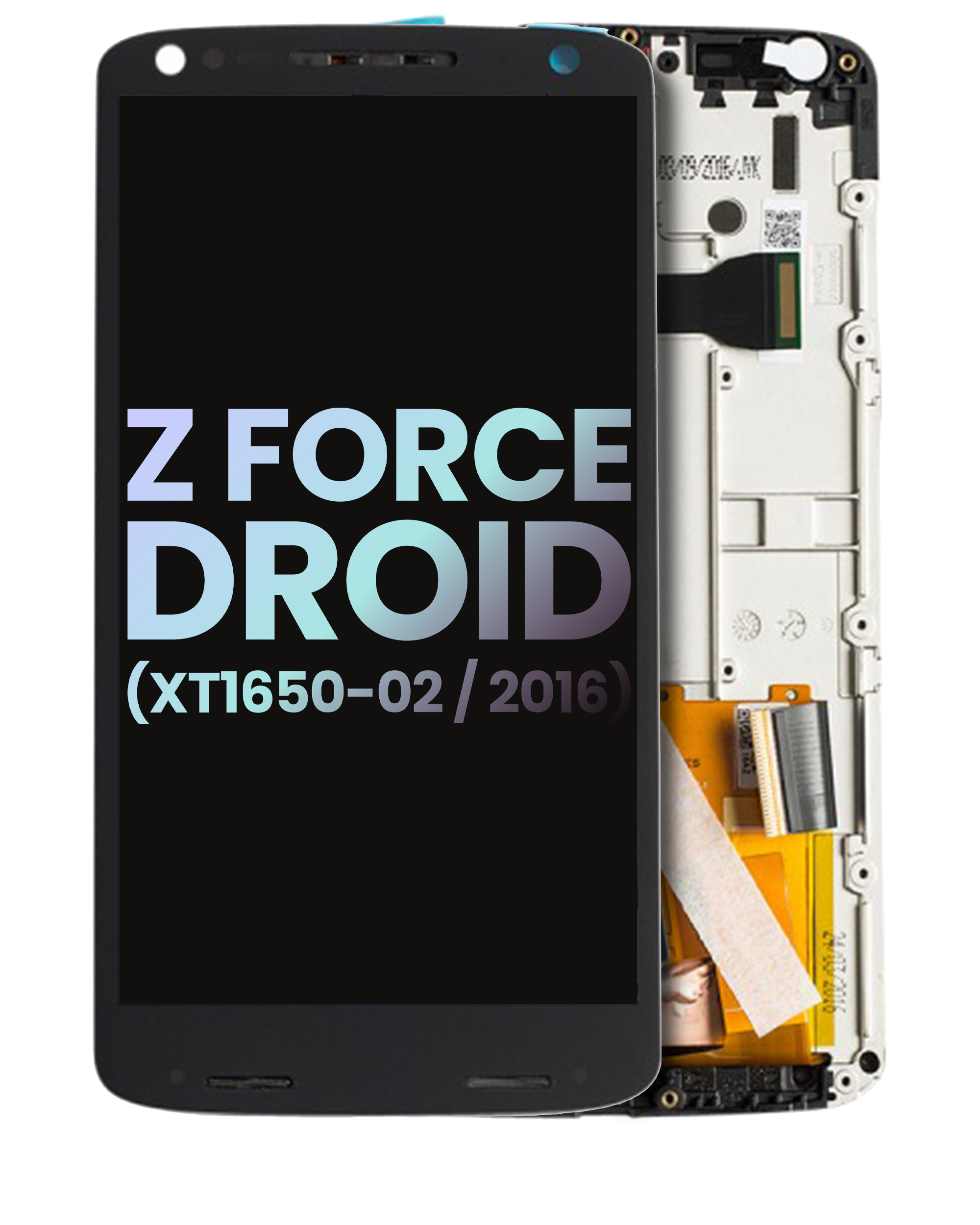 LCD-Display mit Rahmen für Motorola Moto Z Force Droid (XT1650-02 / 2016) (Original OEM) (Schwarz)
