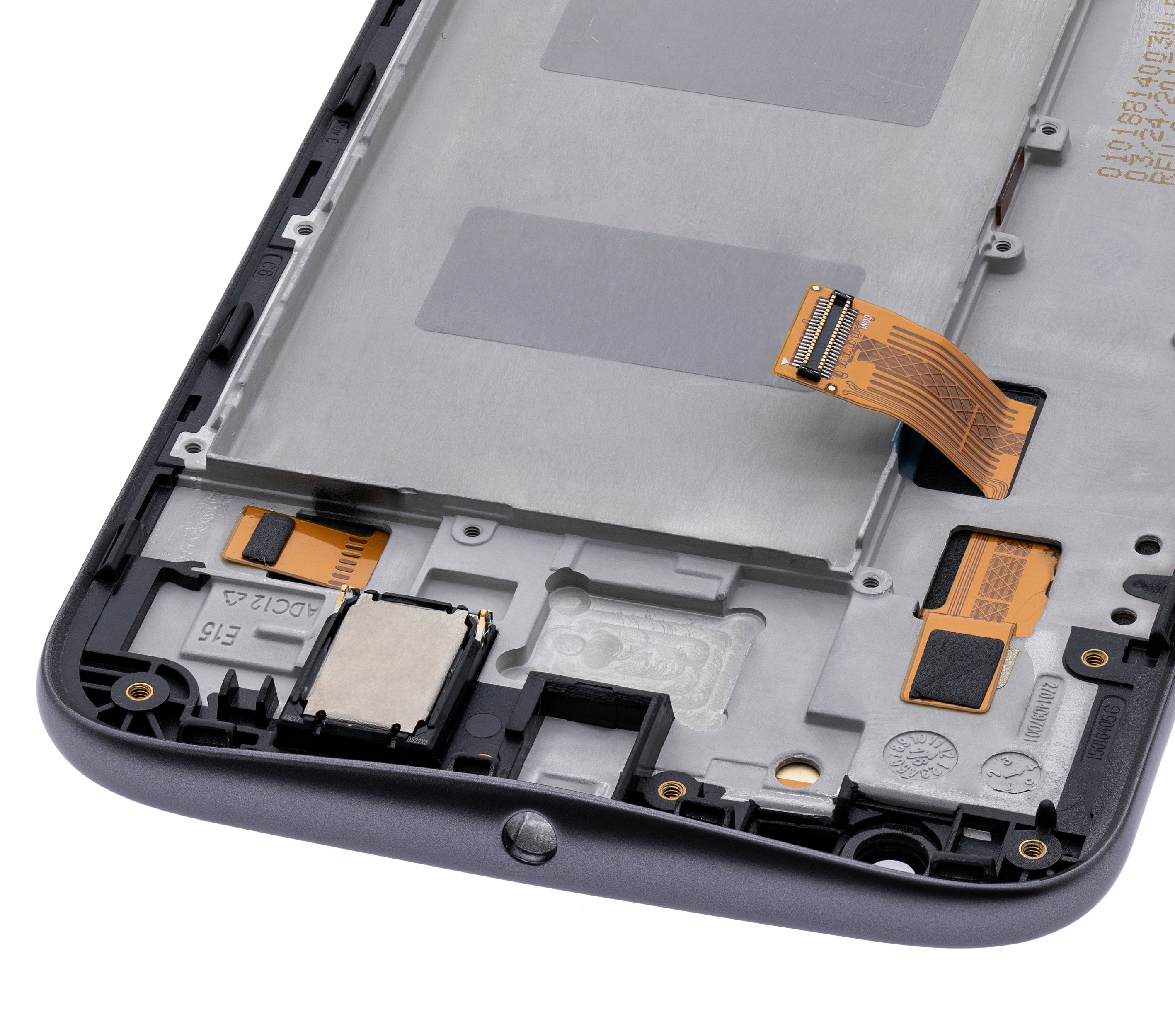 LCD mit Rahmen f. Motorola Moto G4 (2016) wiederaufbereitet schwarz