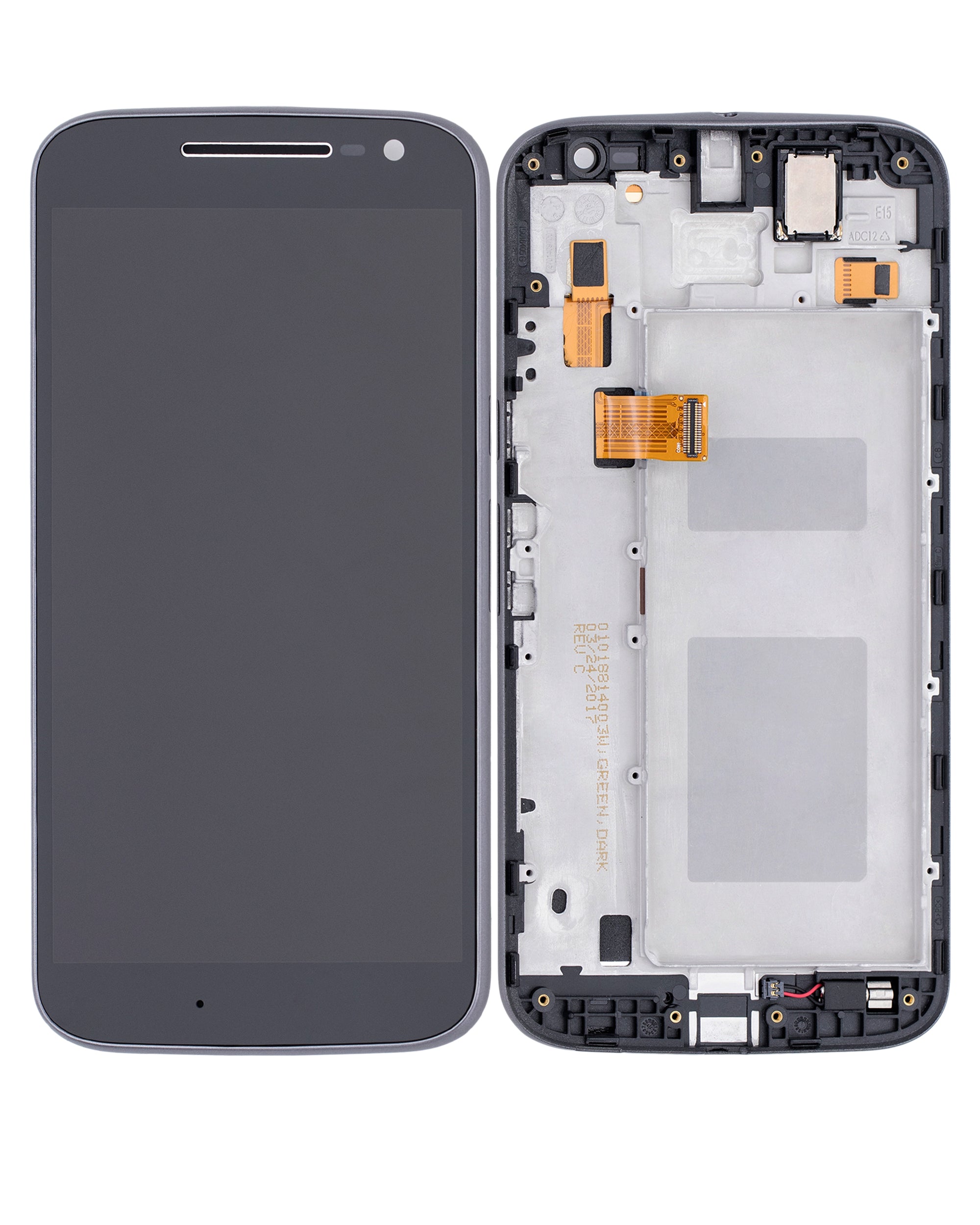 LCD mit Rahmen f. Motorola Moto G4 (2016) wiederaufbereitet schwarz