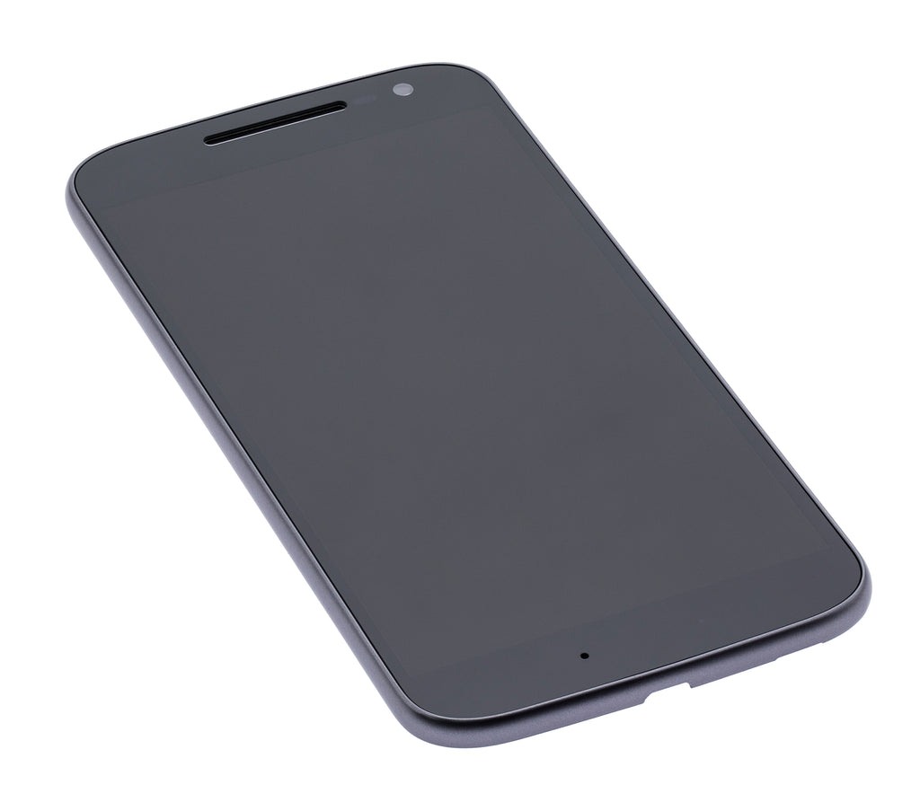 LCD mit Rahmen f. Motorola Moto G4 (2016) wiederaufbereitet schwarz