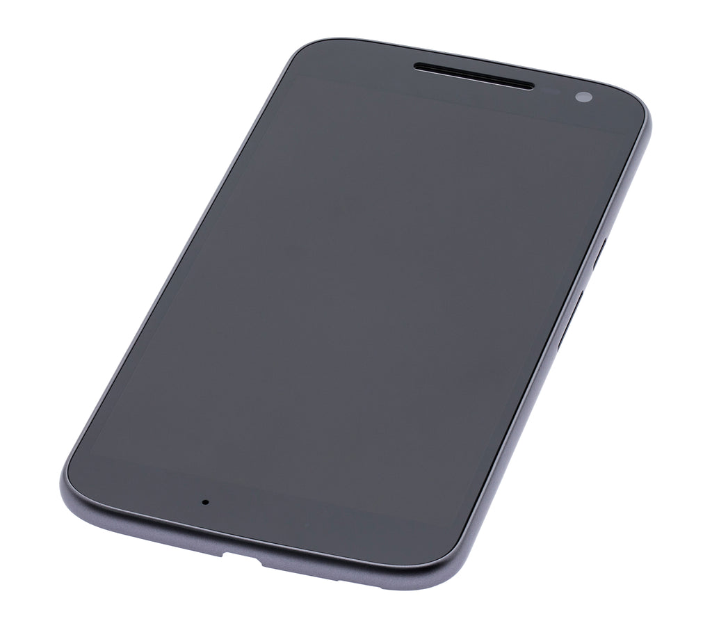 LCD mit Rahmen f. Motorola Moto G4 (2016) wiederaufbereitet schwarz