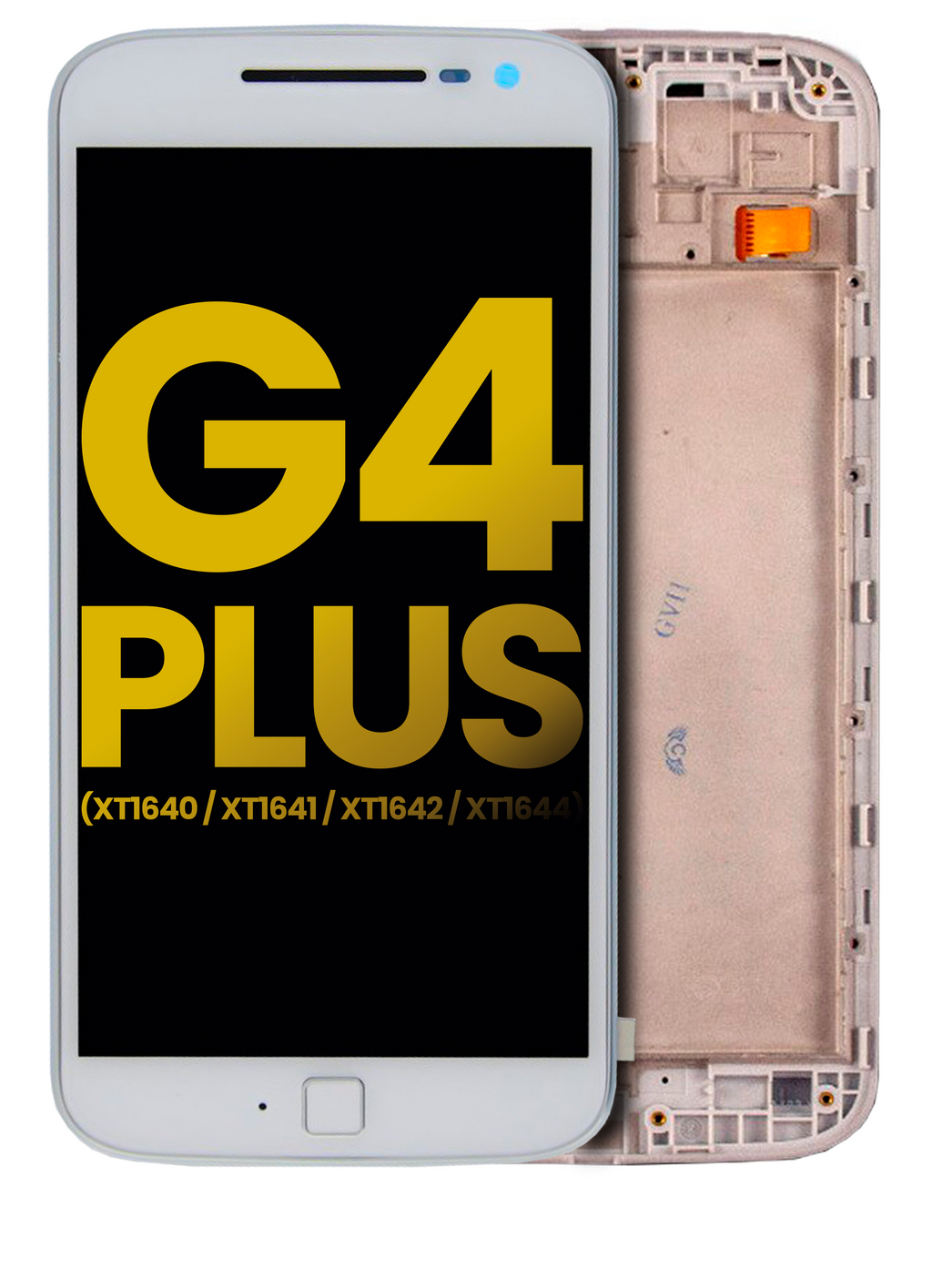 Motorola Moto G4 Plus LCD-Display mit Rahmen (XT1644) Refurbished Weiß