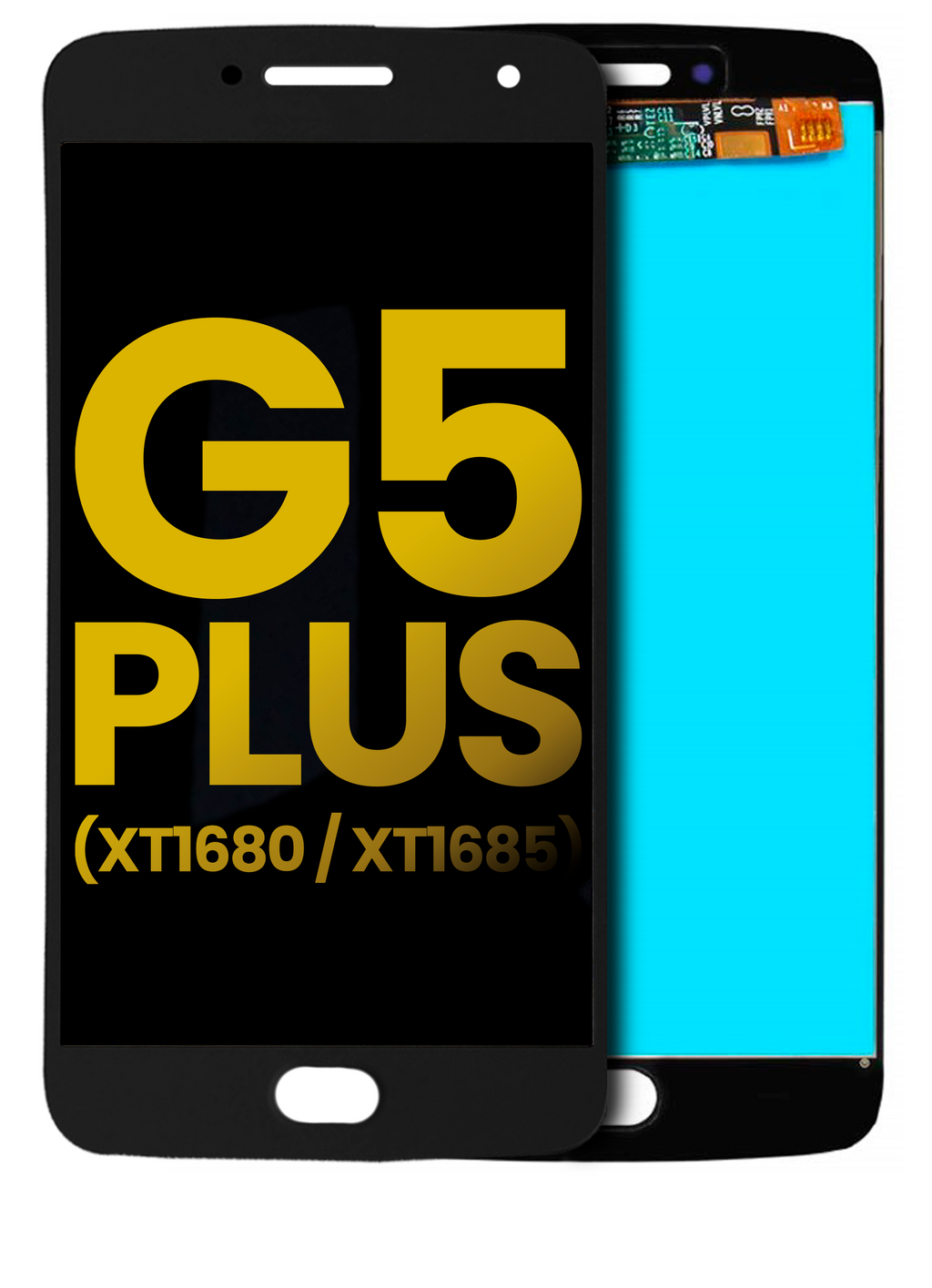 LCD-Display ohne Rahmen für Motorola Moto G5 Plus (XT1680 / XT1685 / 2017) (Refurbished) (Schwarz)