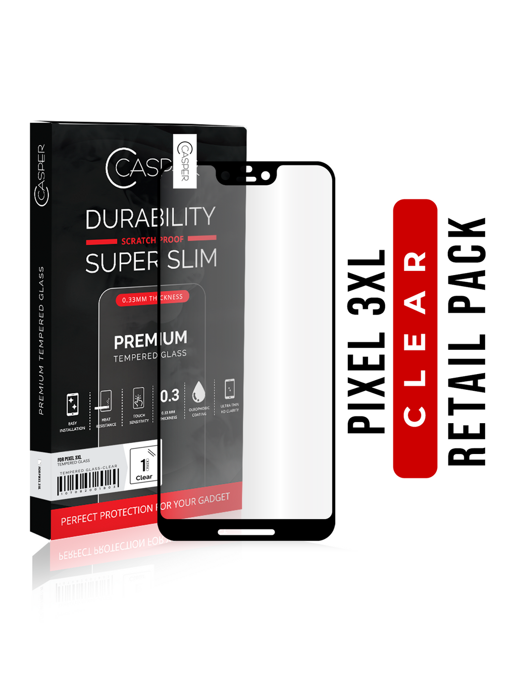 Casper Temperglas für Google Pixel 3 XL (Retail Pack) (Clear)