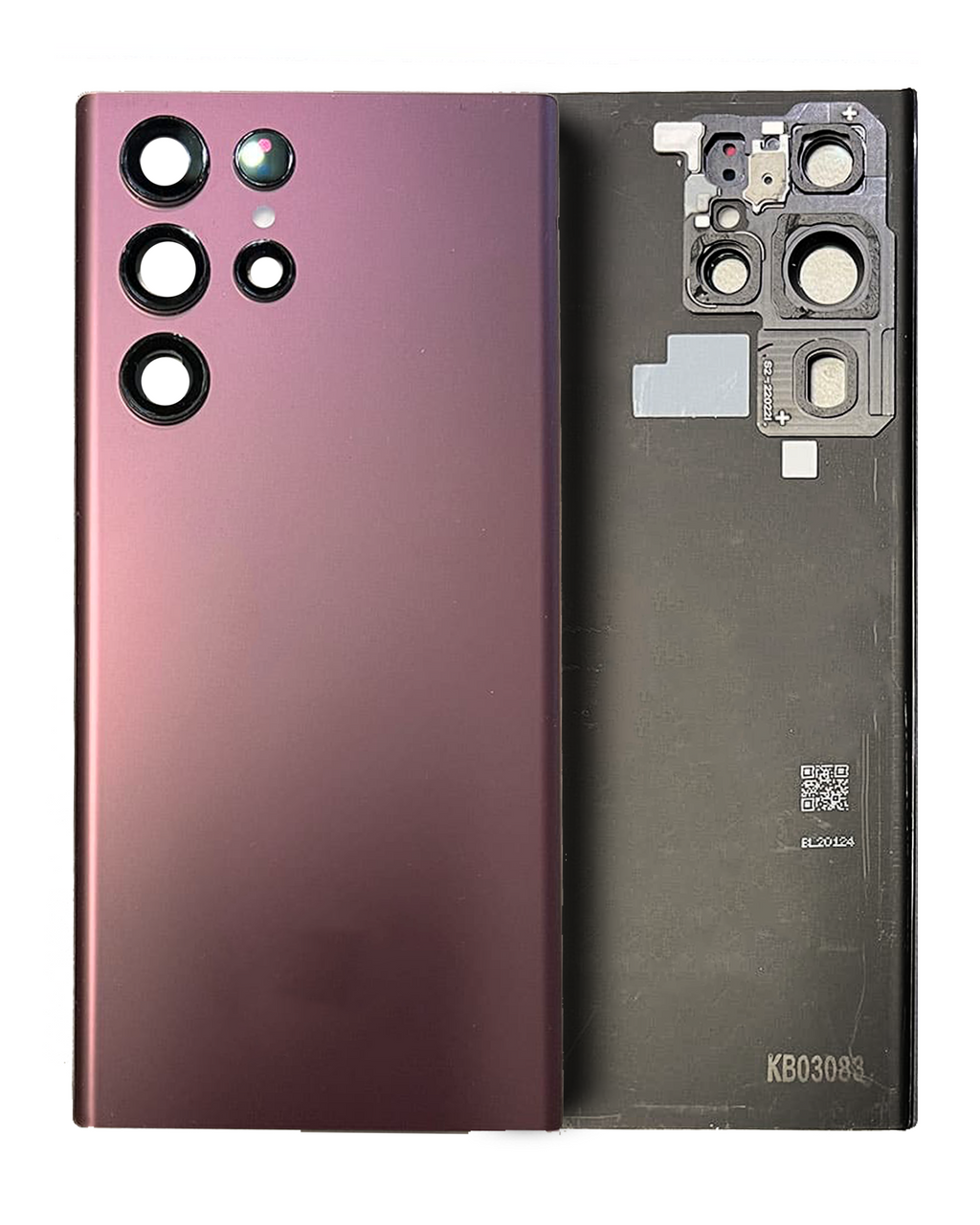 Back Cover with Camera Lens for Samsung Galaxy S22 Ultra (Service Pack) (Burgundy)