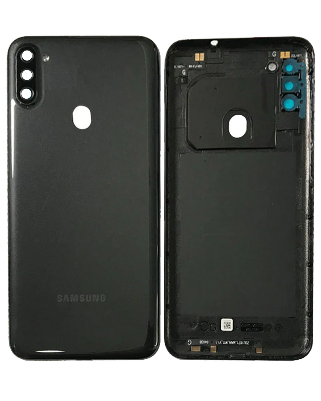 Backcover Glass mit Camera Lens Samsung Galaxy A11 (A115 / 2020) (US-Version) (Service Pack) (Schwarz)