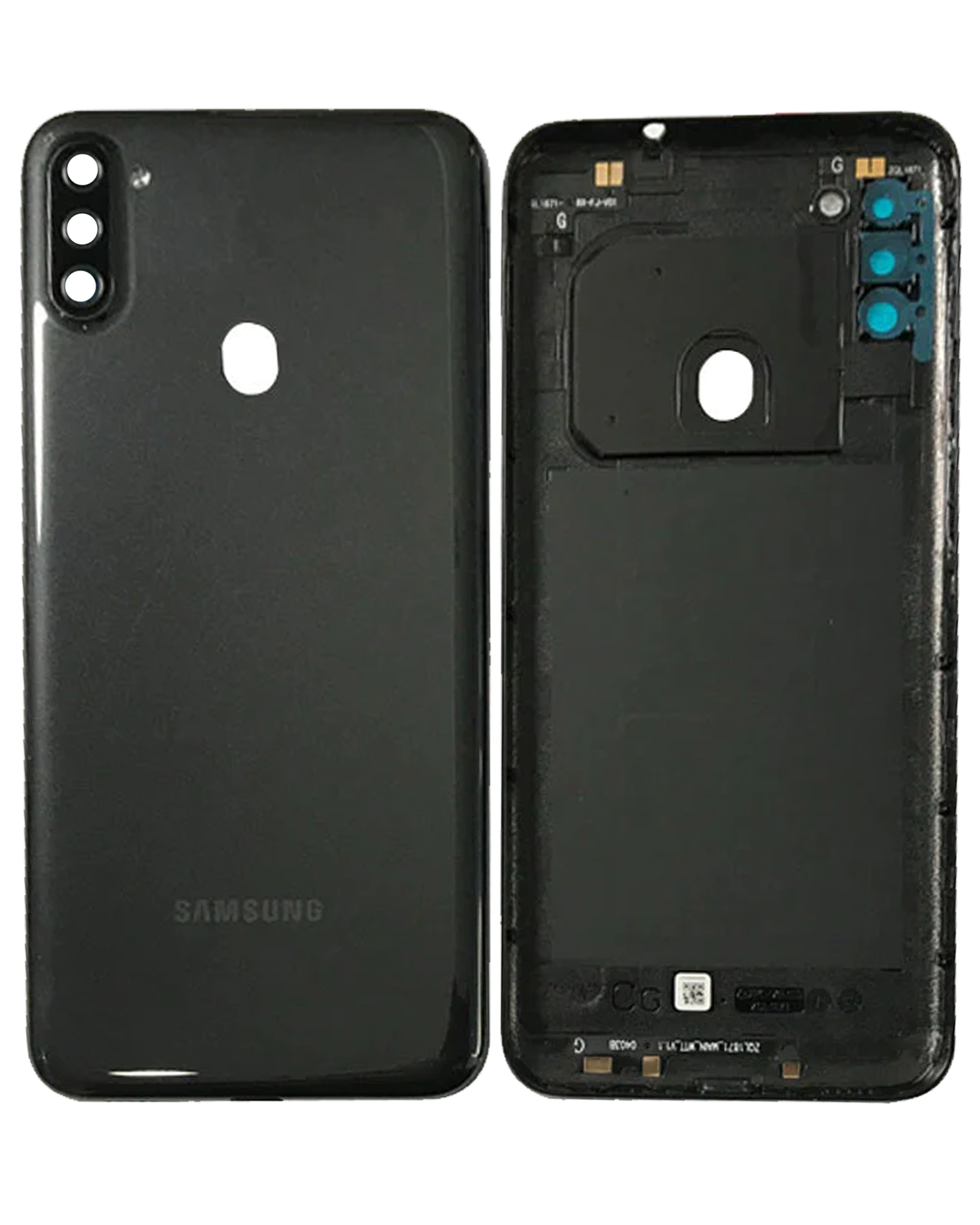 Backcover Glass mit Camera Lens Samsung Galaxy A11 (A115 / 2020) (US-Version) (Service Pack) (Schwarz)
