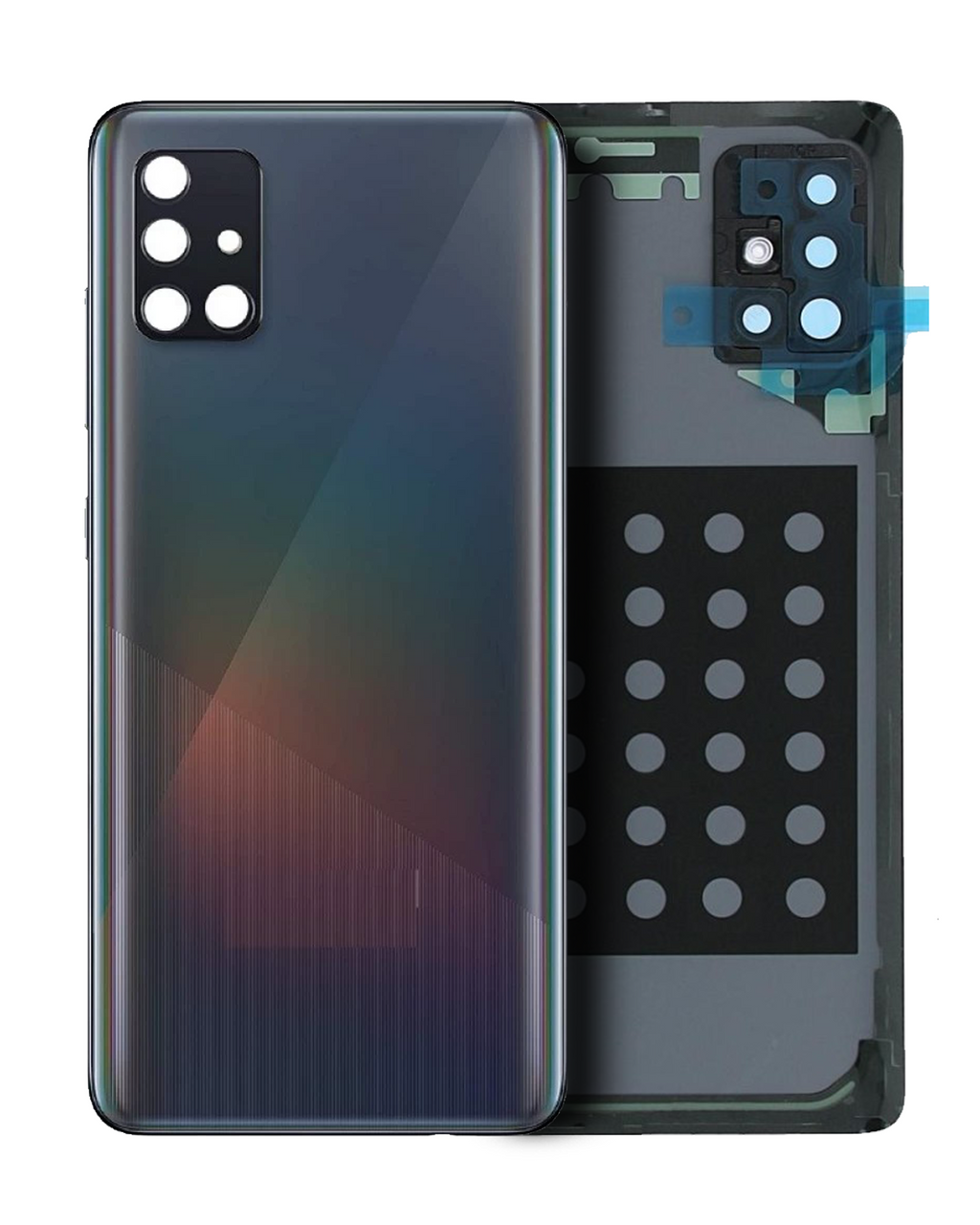 Back Cover Glass with Camera Lens for Samsung Galaxy A51 5G (A516 / 2020) Service Pack Prism Cube Black