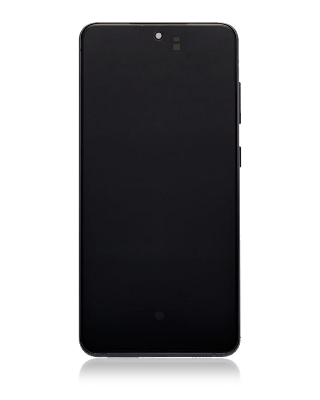 OLED-Display mit Rahmen für Samsung Galaxy S21 FE 5G (US & International) (gebrauchter OEM-Ausbau, Qualität B/C) (Graphite)