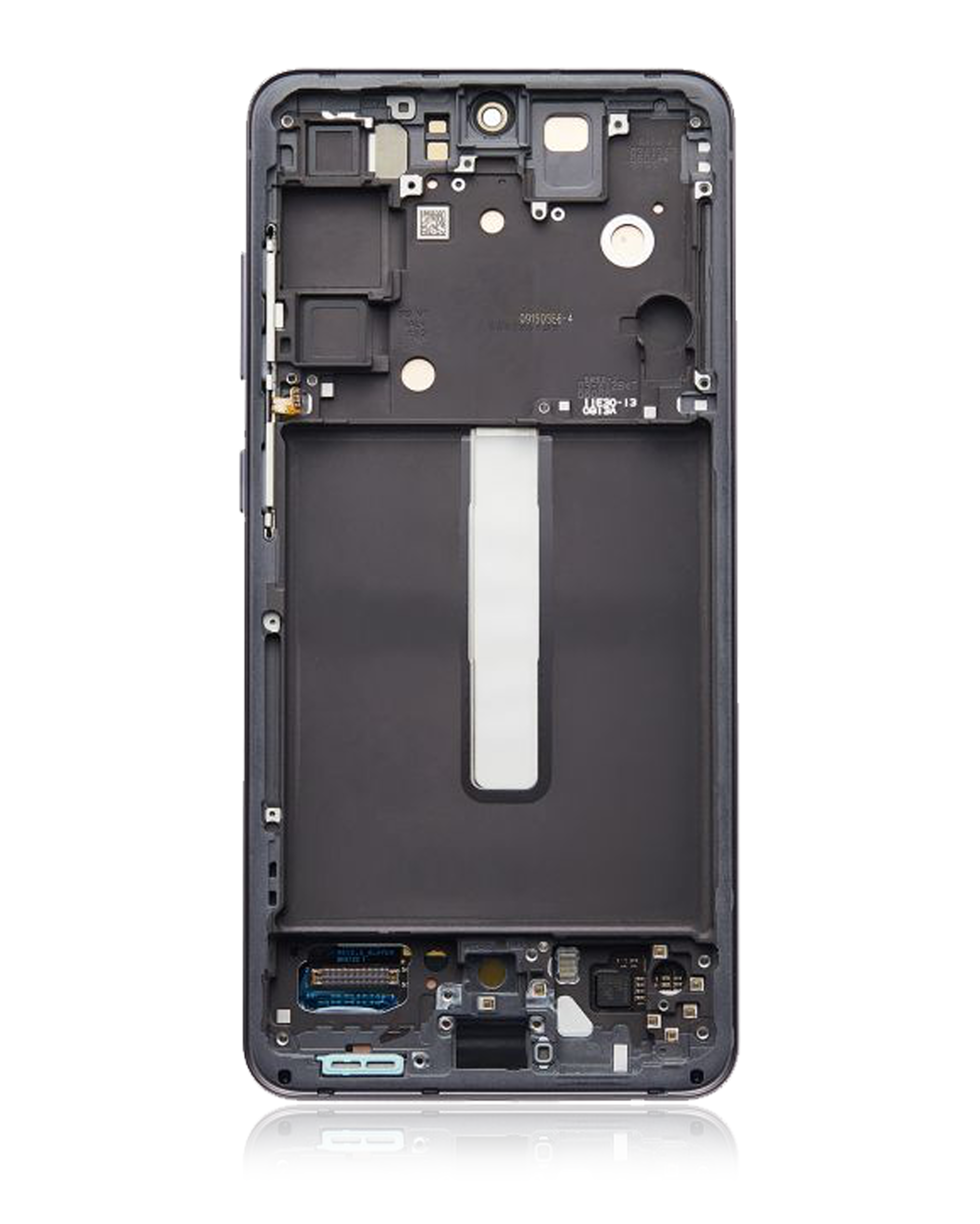 OLED-Display mit Rahmen für Samsung Galaxy S21 FE 5G (US & International) (gebrauchter OEM-Ausbau, Qualität B/C) (Graphite)
