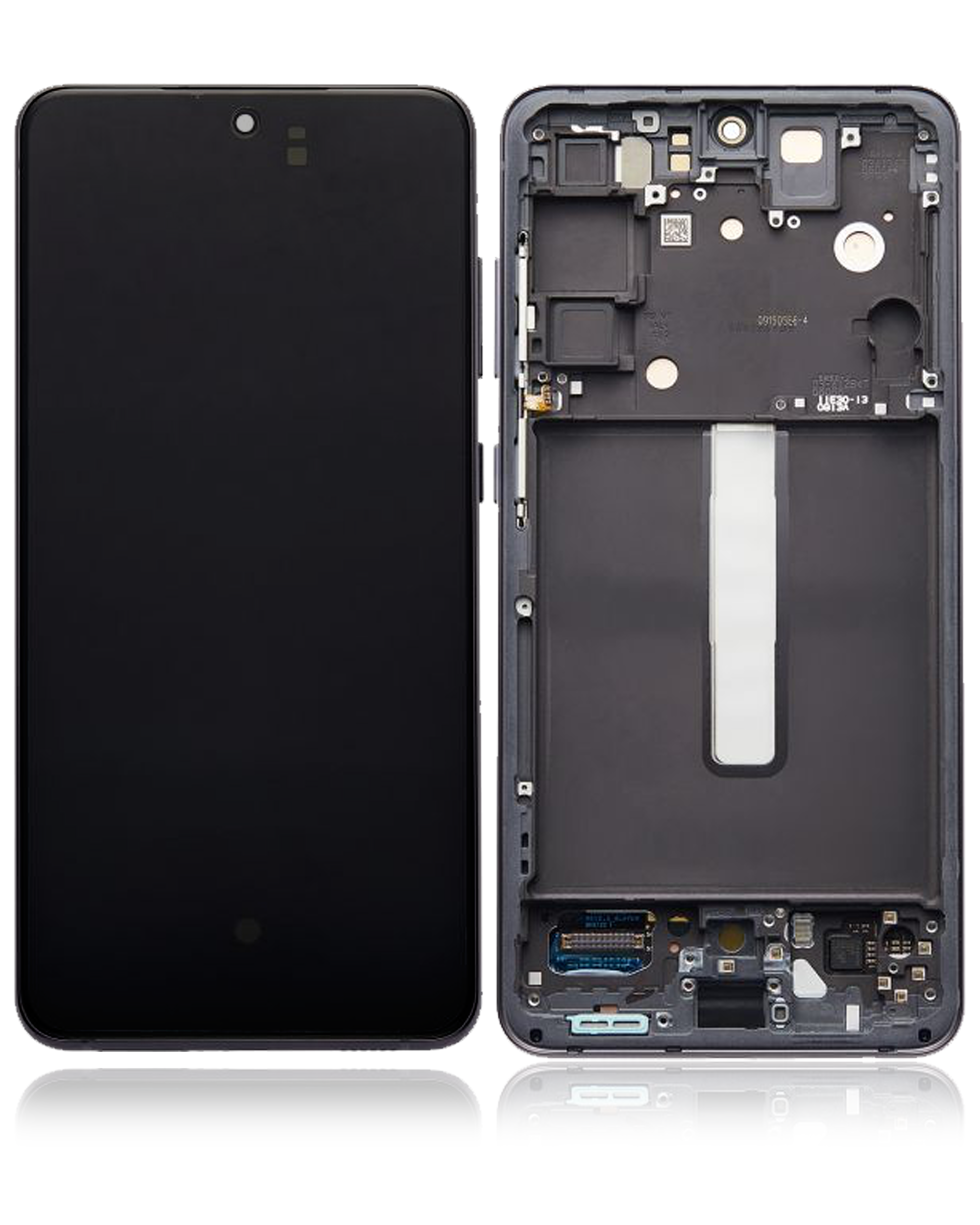 OLED-Display mit Rahmen für Samsung Galaxy S21 FE 5G (US & International) (gebrauchter OEM-Ausbau, Qualität B/C) (Graphite)