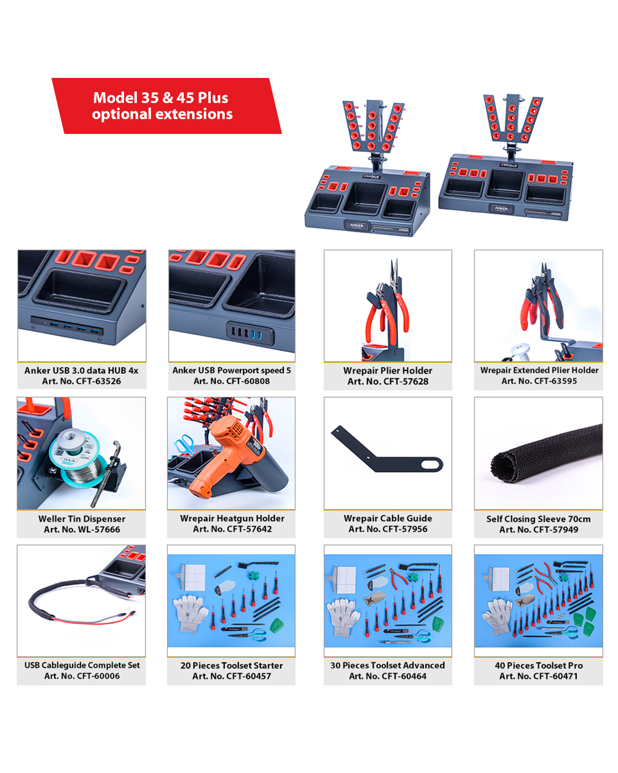 Wrepair Station Model 35 Plus mit USB Powerport HUB und NUC Ready