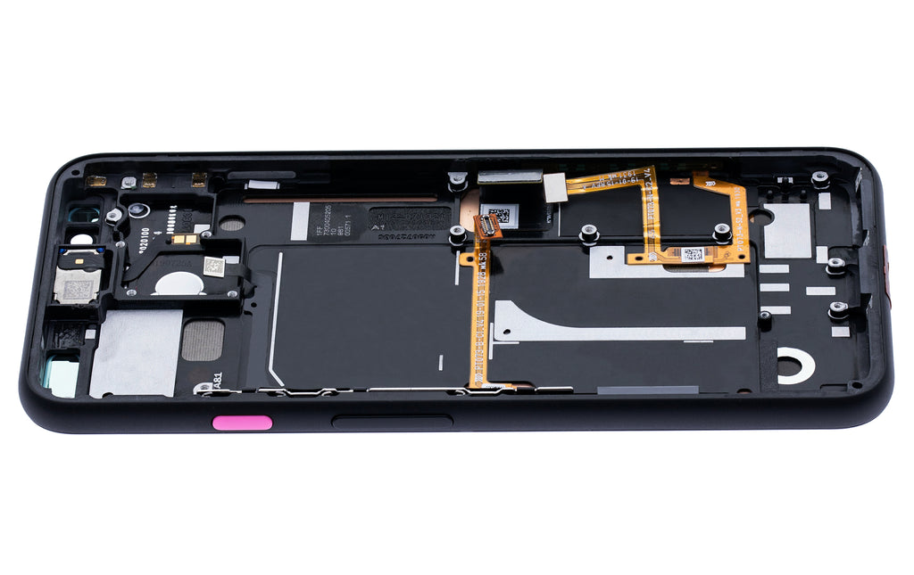 OLED Display with Frame for Google Pixel 4 (Refurbished) (Pink Power Button)