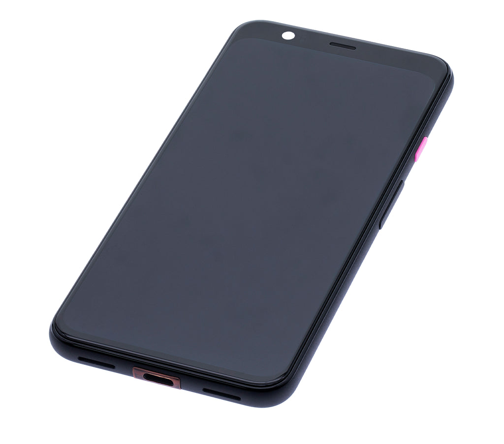 OLED Display with Frame for Google Pixel 4 (Refurbished) (Pink Power Button)