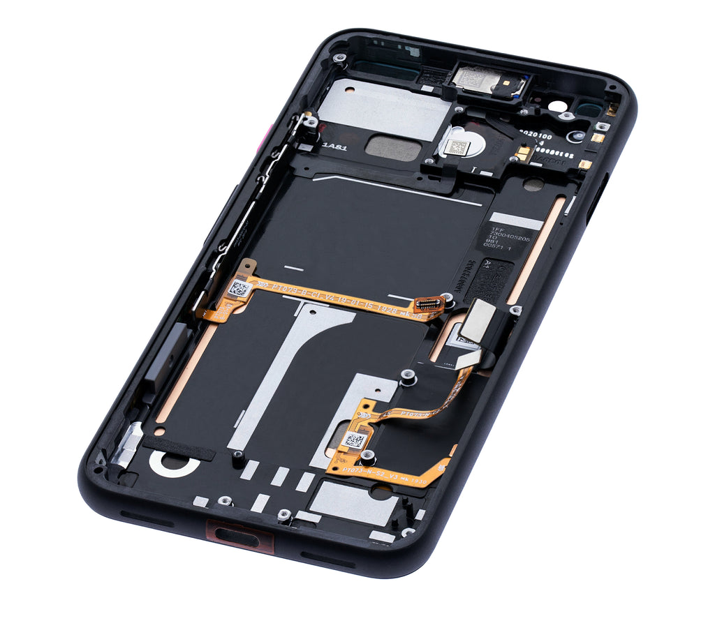 OLED Display with Frame for Google Pixel 4 (Refurbished) (Pink Power Button)