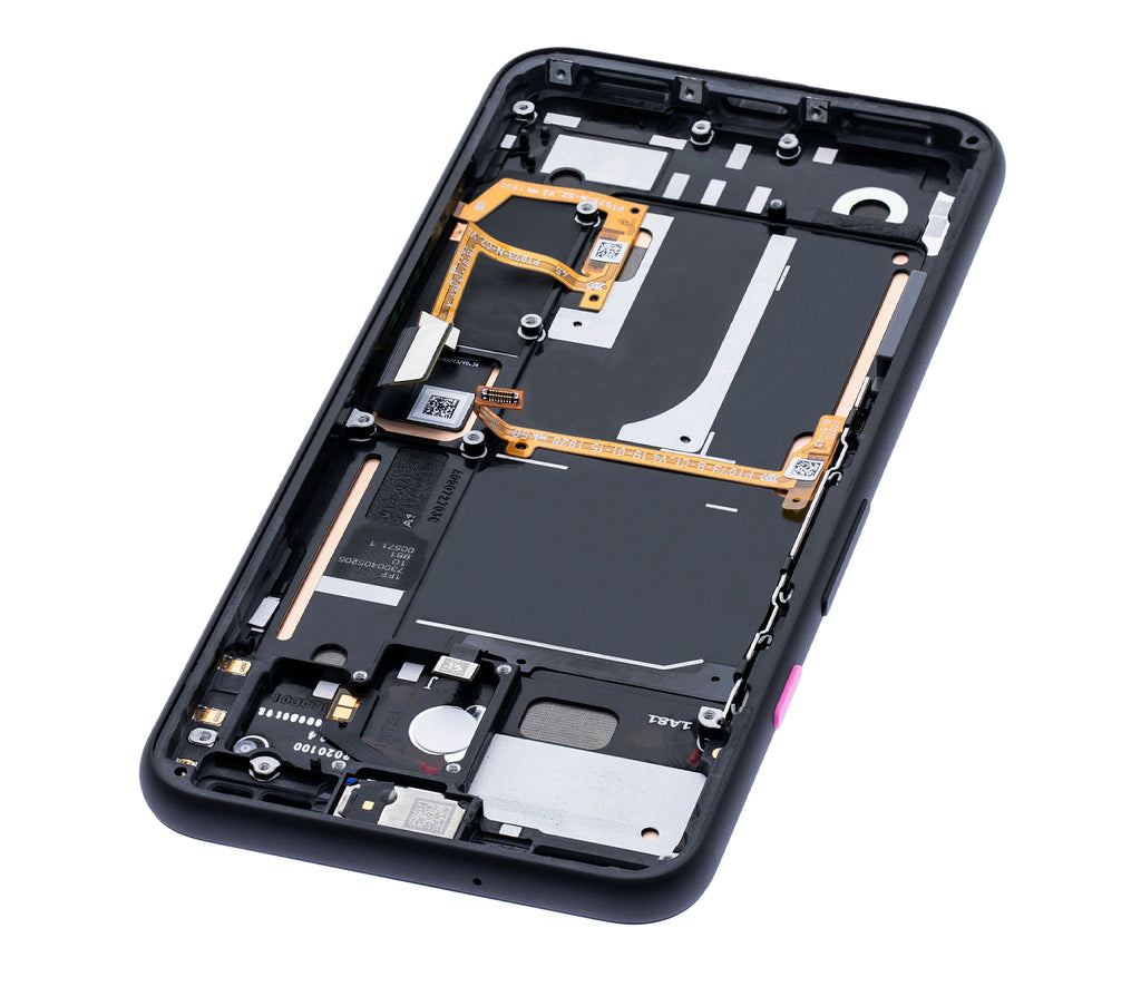 OLED Display with Frame for Google Pixel 4 (Refurbished) (Pink Power Button)