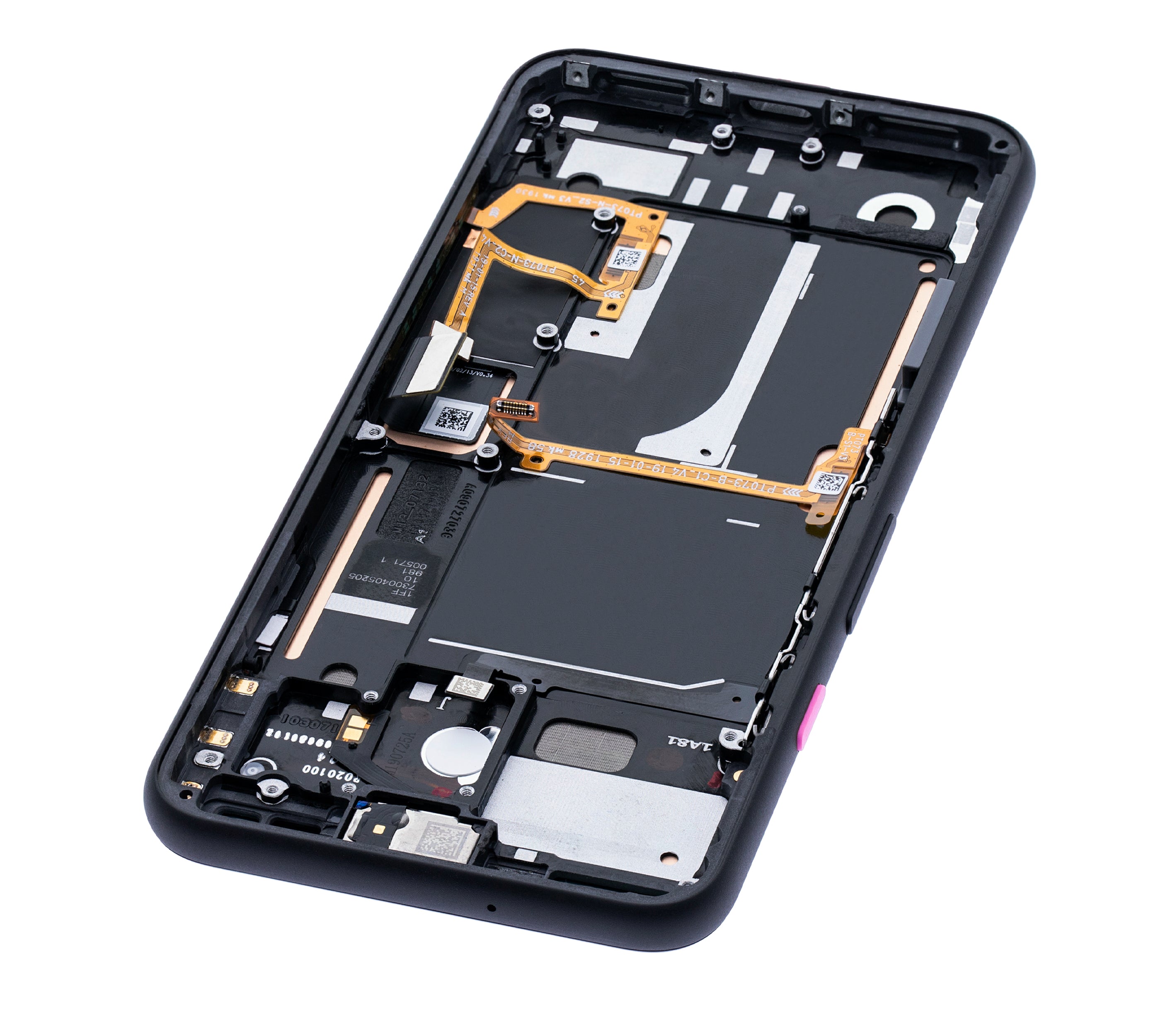 OLED Display with Frame for Google Pixel 4 (Refurbished) (Pink Power Button)