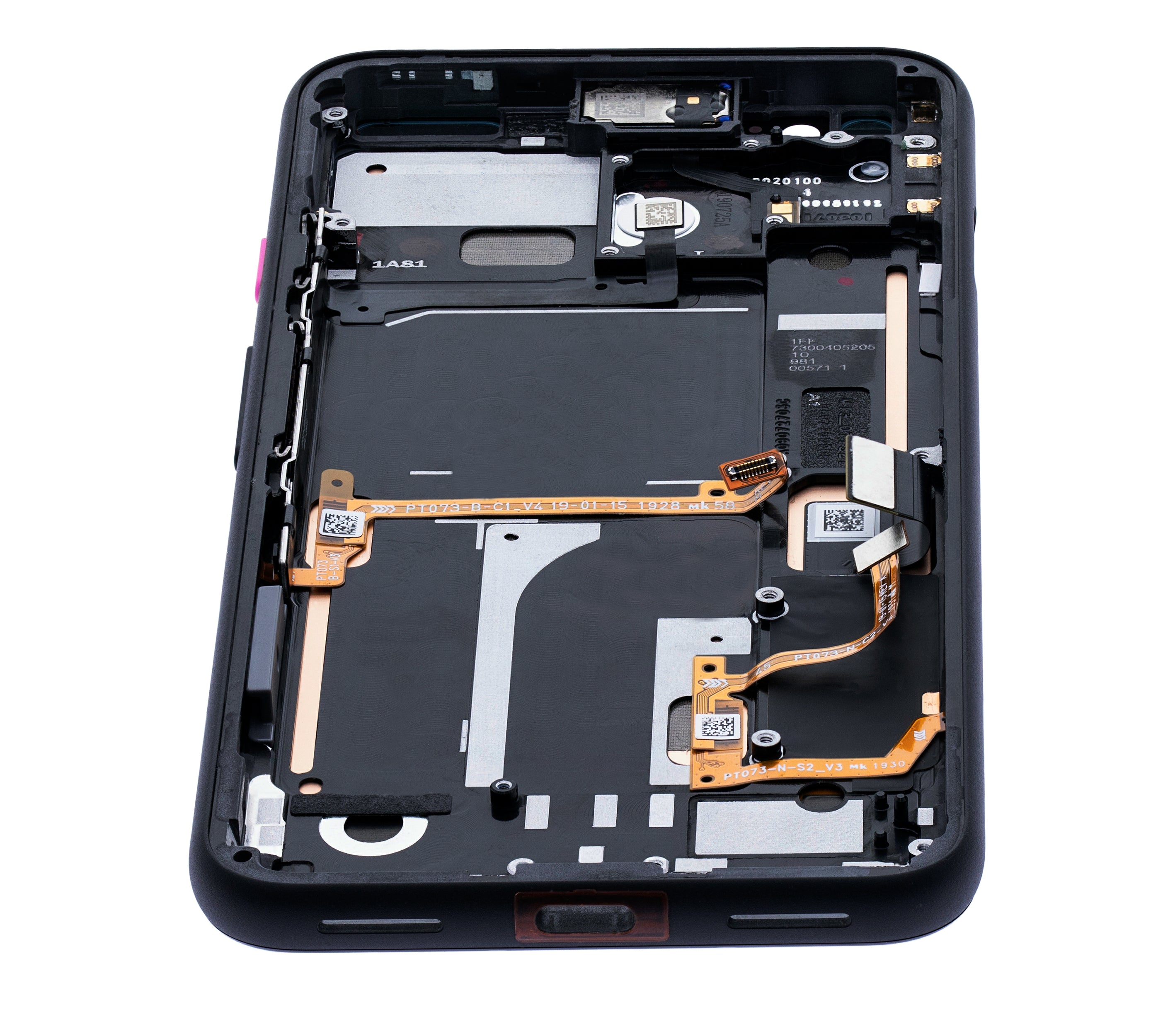 OLED Display with Frame for Google Pixel 4 (Refurbished) (Pink Power Button)