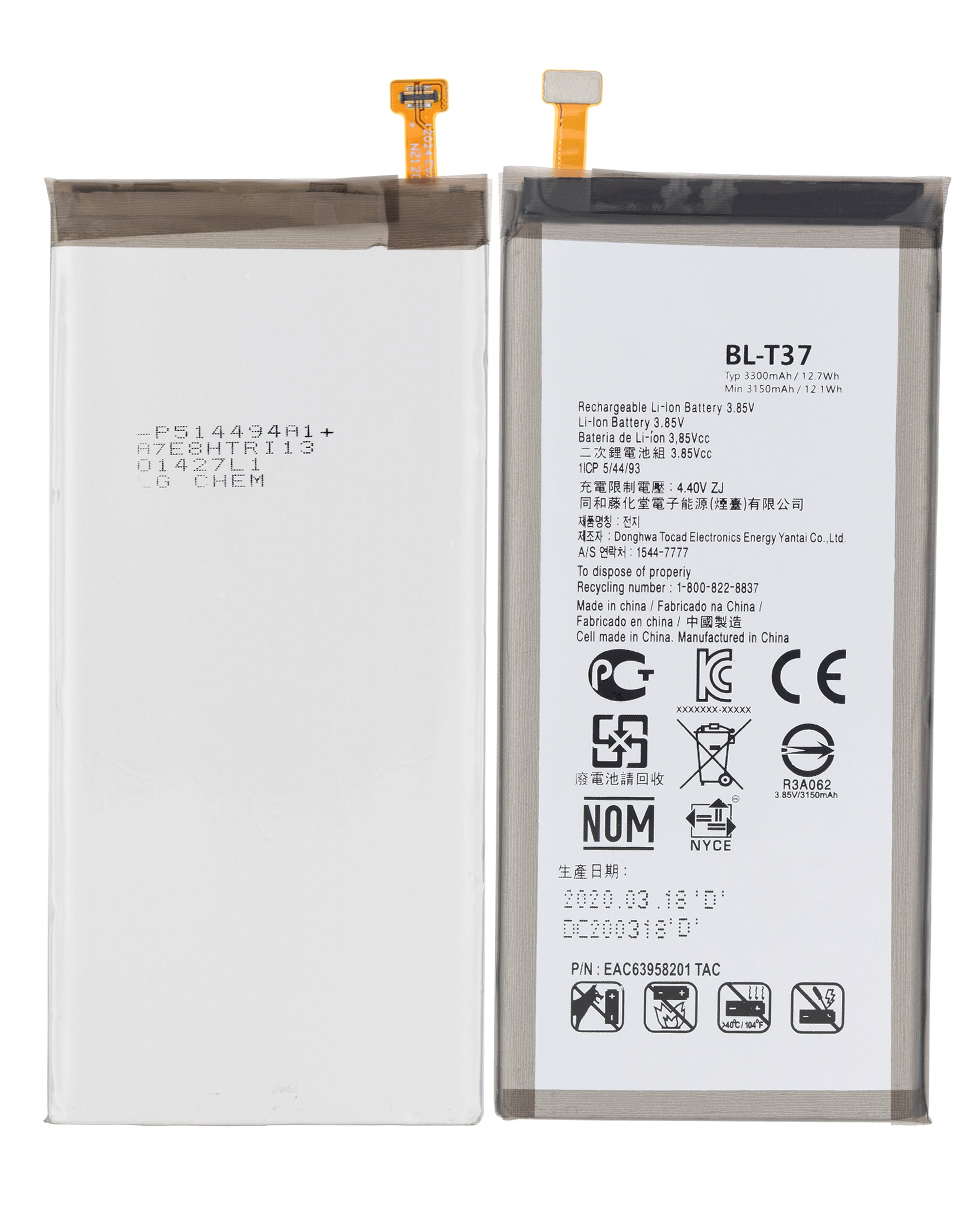 Ersatzbatterie für LG Stylo 4 / Stylo 4 Plus / V40 ThinQ / Q8 (Q815) (BL-T37)