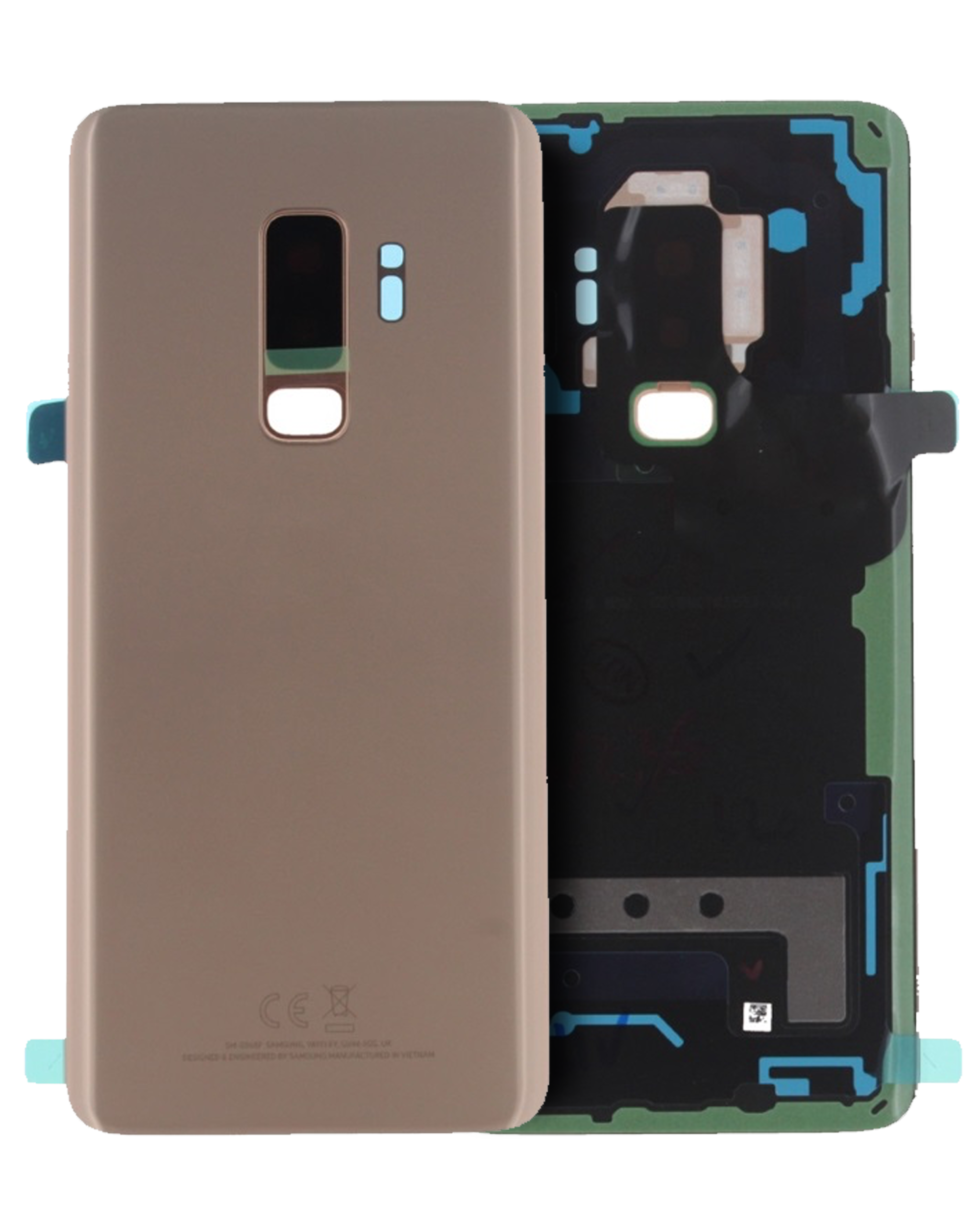 Backcover Glass mit Camera Lens für Samsung Galaxy S9 Plus (Service Pack) (Sunrise Gold)