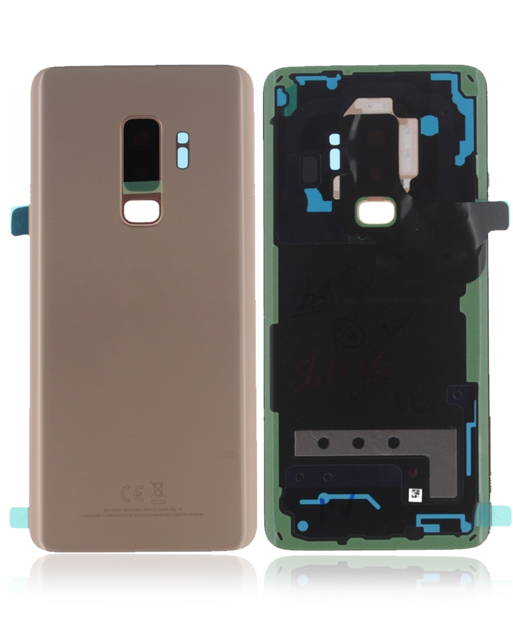 Backcover Glass mit Camera Lens für Samsung Galaxy S9 Plus (Service Pack) (Sunrise Gold)