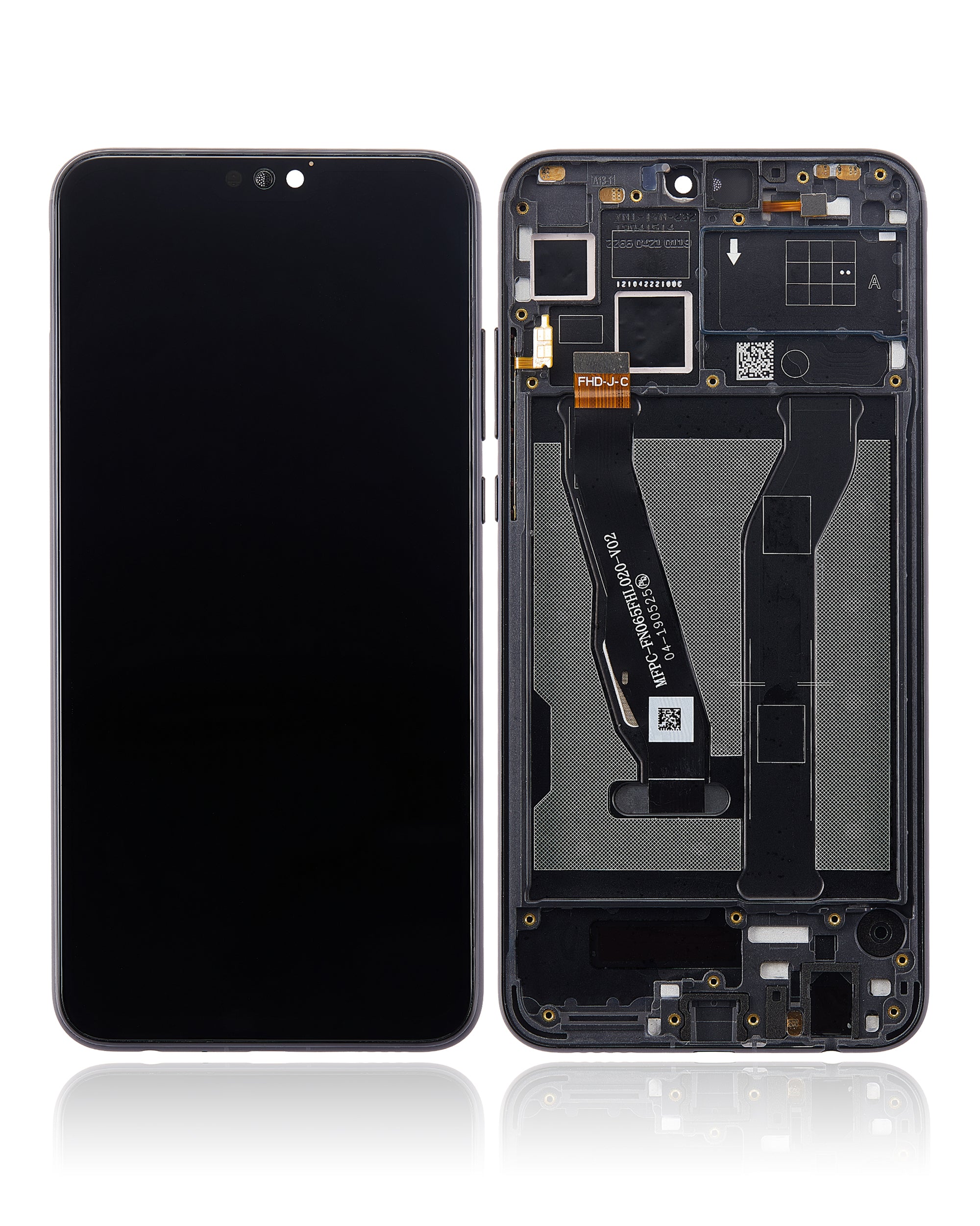 LCD-Display mit Rahmen für Huawei Honor 8X (Refurbished) (Schwarz)