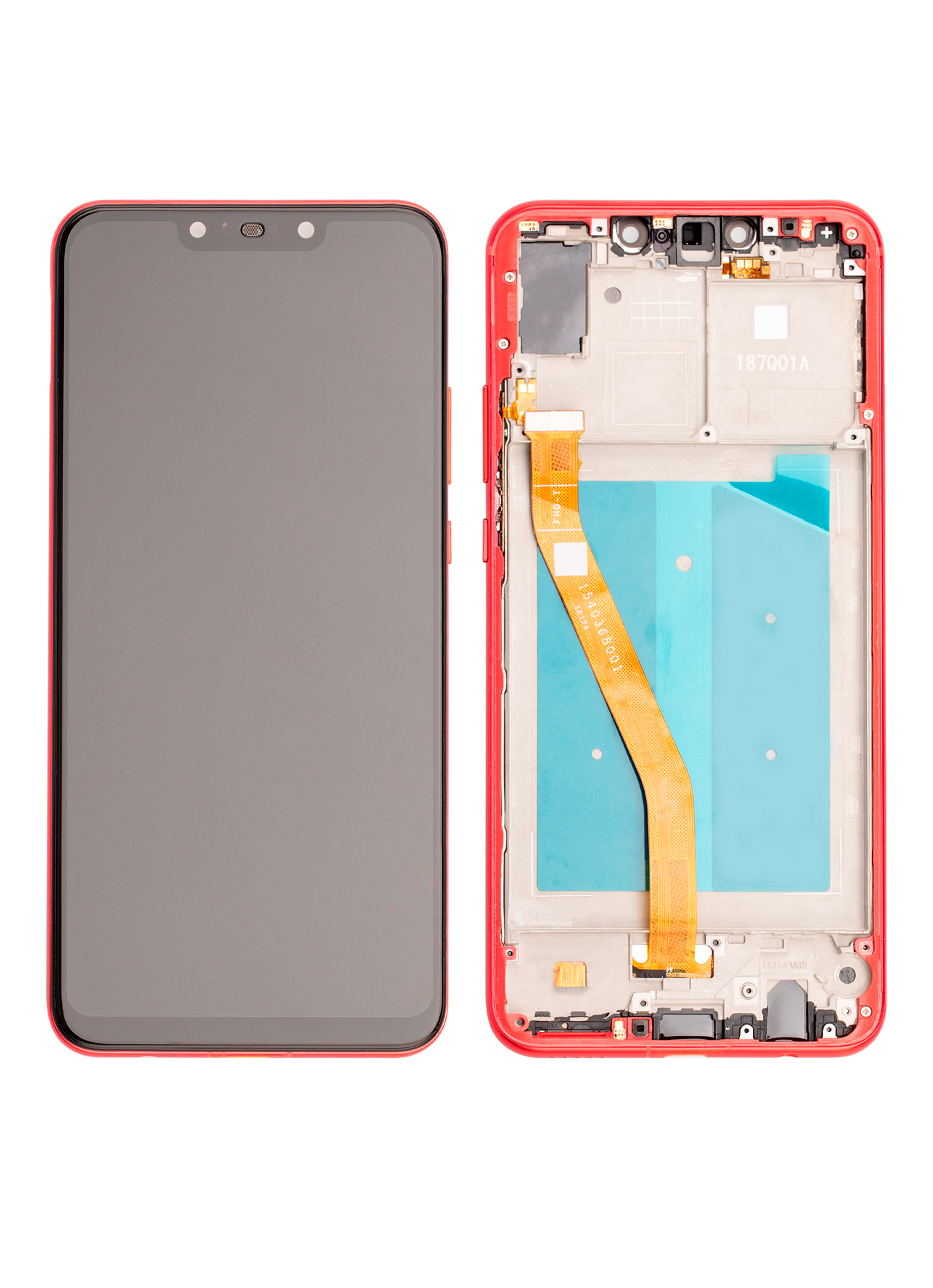 LCD-Display mit Rahmen für Huawei Nova 3 (Refurbished) (Rot)