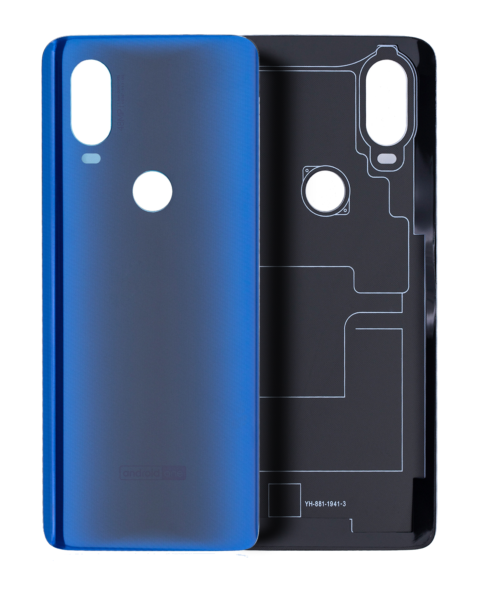 Glas Backcover für Motorola One Vision / P50 (XT1970 / 2019) (Sapphire Blue)