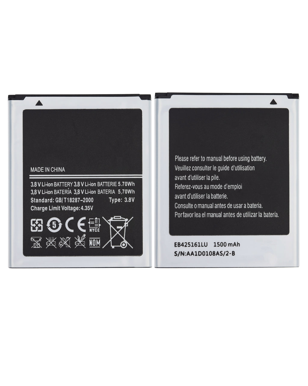 Replacement Battery for Samsung Galaxy S3 Mini / Ace 2 (EB425161LU)