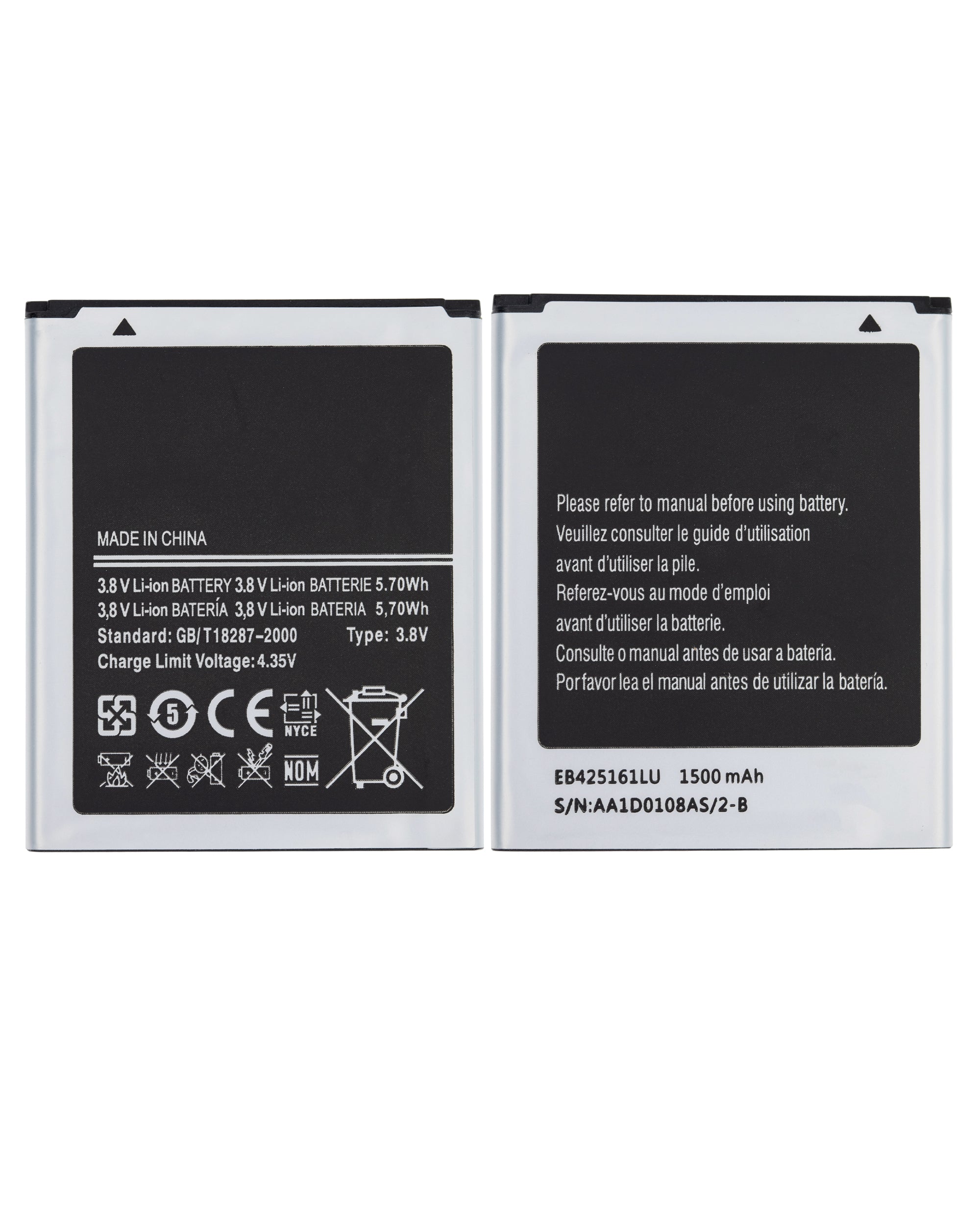 Replacement Battery for Samsung Galaxy S3 Mini / Ace 2 (EB425161LU)