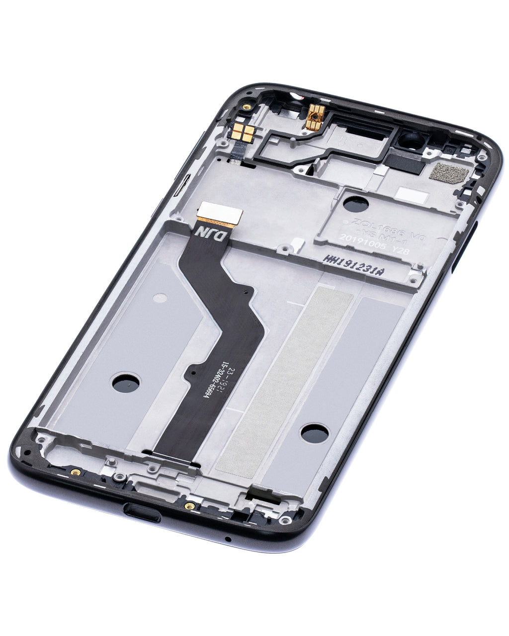 LCD-Display mit Rahmen für Motorola Moto G7 Play (XT1952 / 2019) / T-Mobile Revvlry (Refurbished) (Starry Black)