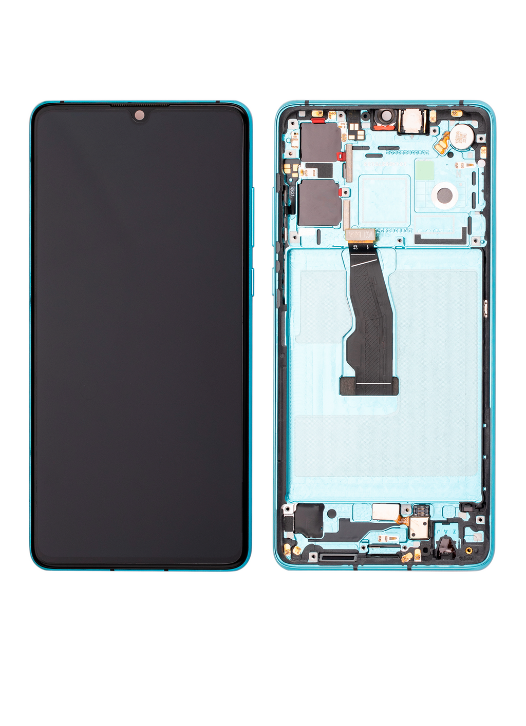 OLED-Display mit Rahmen für Huawei P30 (2019) (Refurbished) (Aurora)