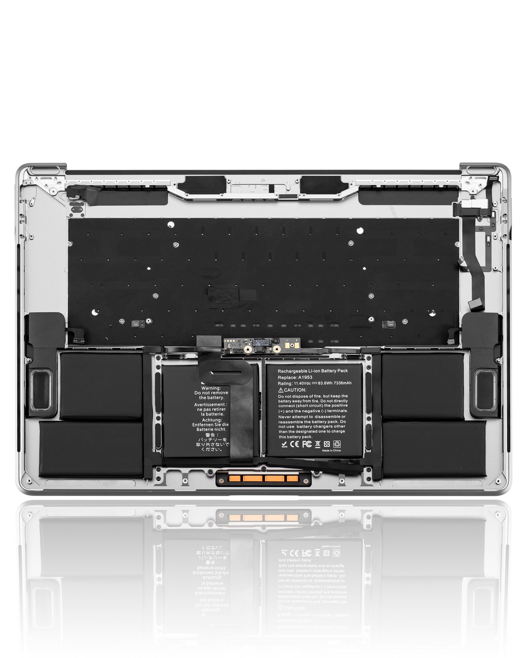 Topcase m. Akku+Tastatur f. MacBook Pro 15" A1990 Spacegrau UK