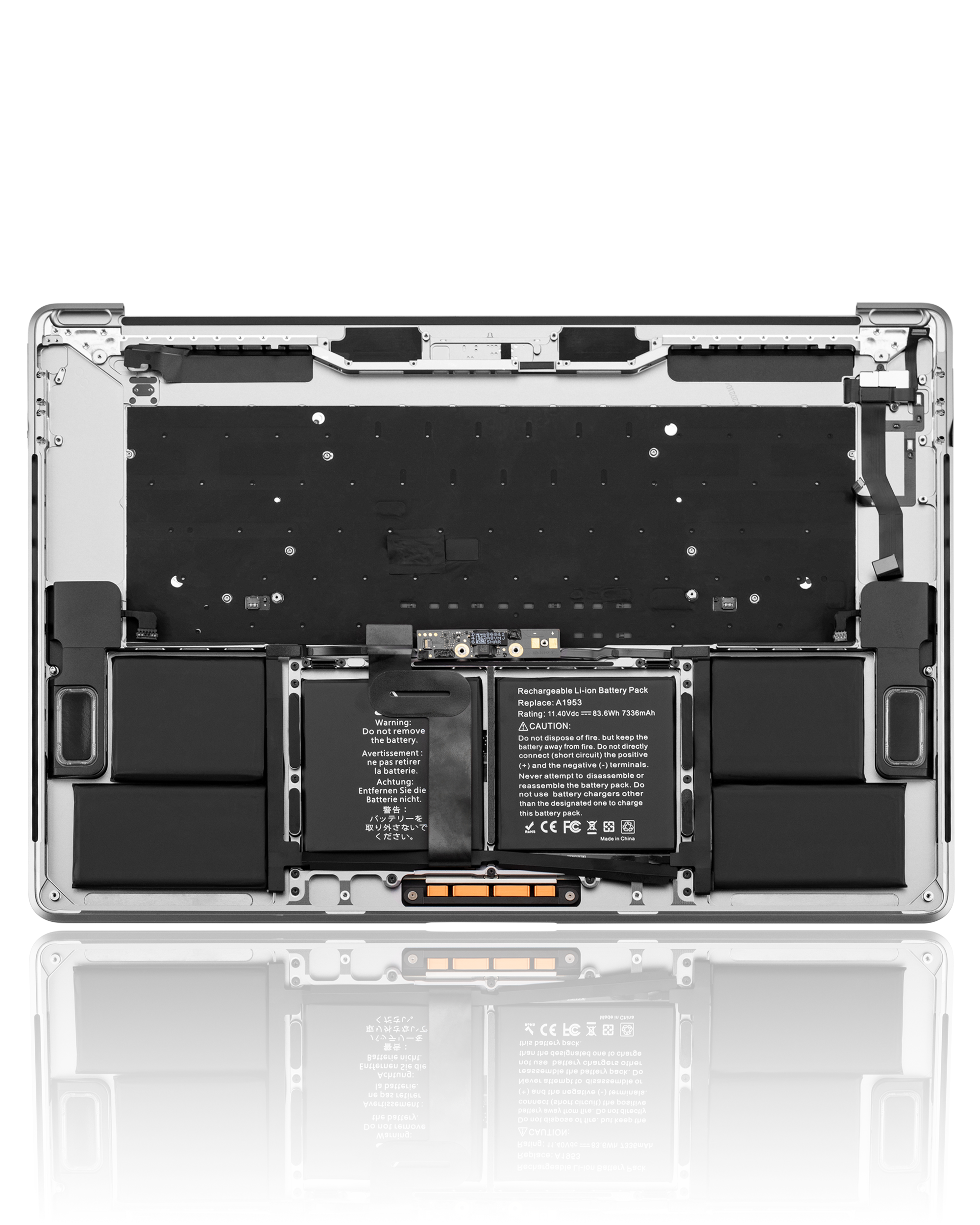 Topcase m. Akku+Tastatur f. MacBook Pro 15" A1990 Spacegrau UK