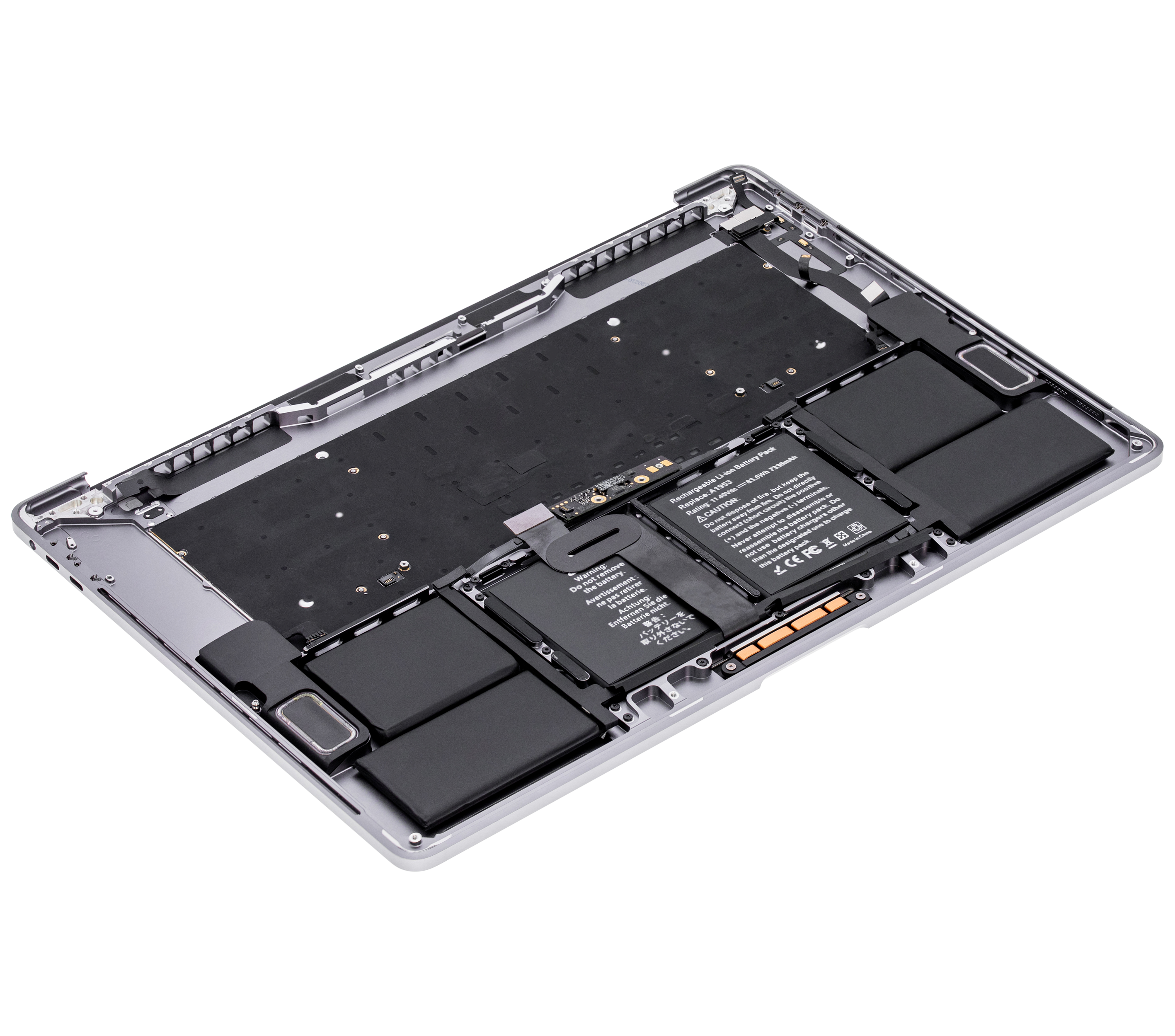 Topcase m. Akku+Tastatur f. MacBook Pro 15" A1990 Spacegrau UK