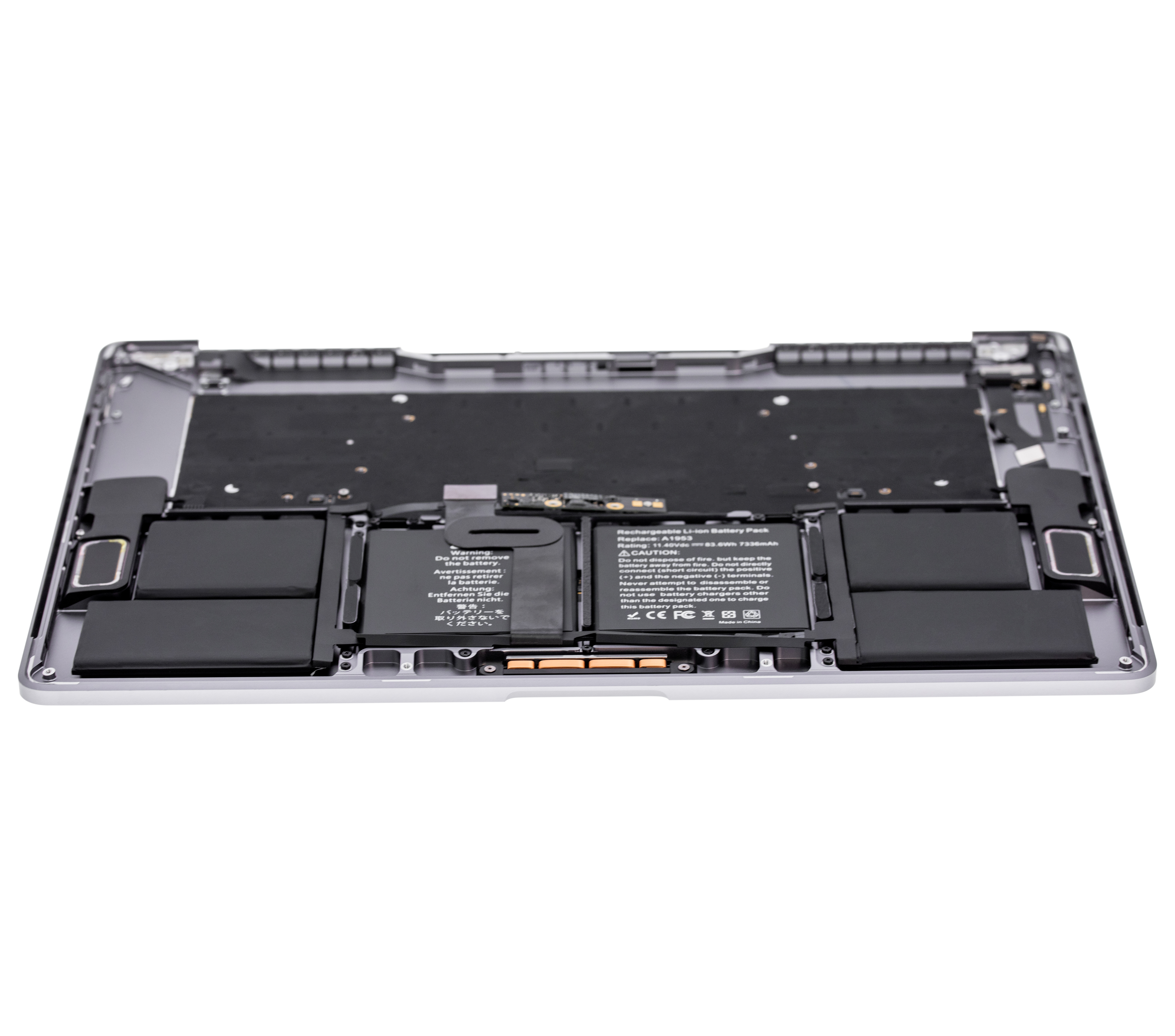 Topcase m. Akku+Tastatur f. MacBook Pro 15" A1990 Spacegrau UK