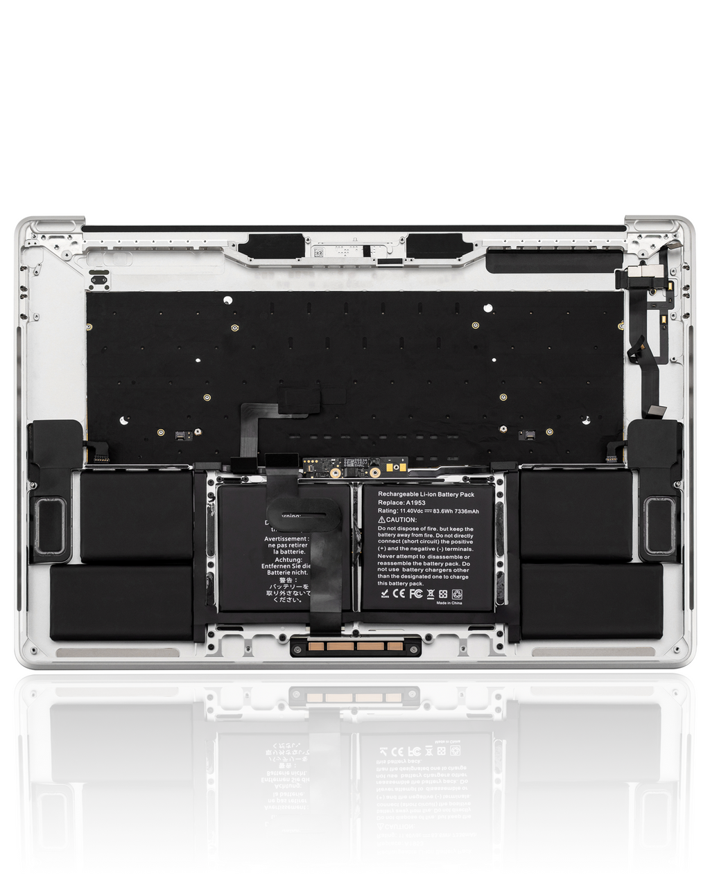 Top Case Complete Set (with Battery and Keyboard) for MacBook Pro 15" A1990 (2018-2019) Silver (US English)