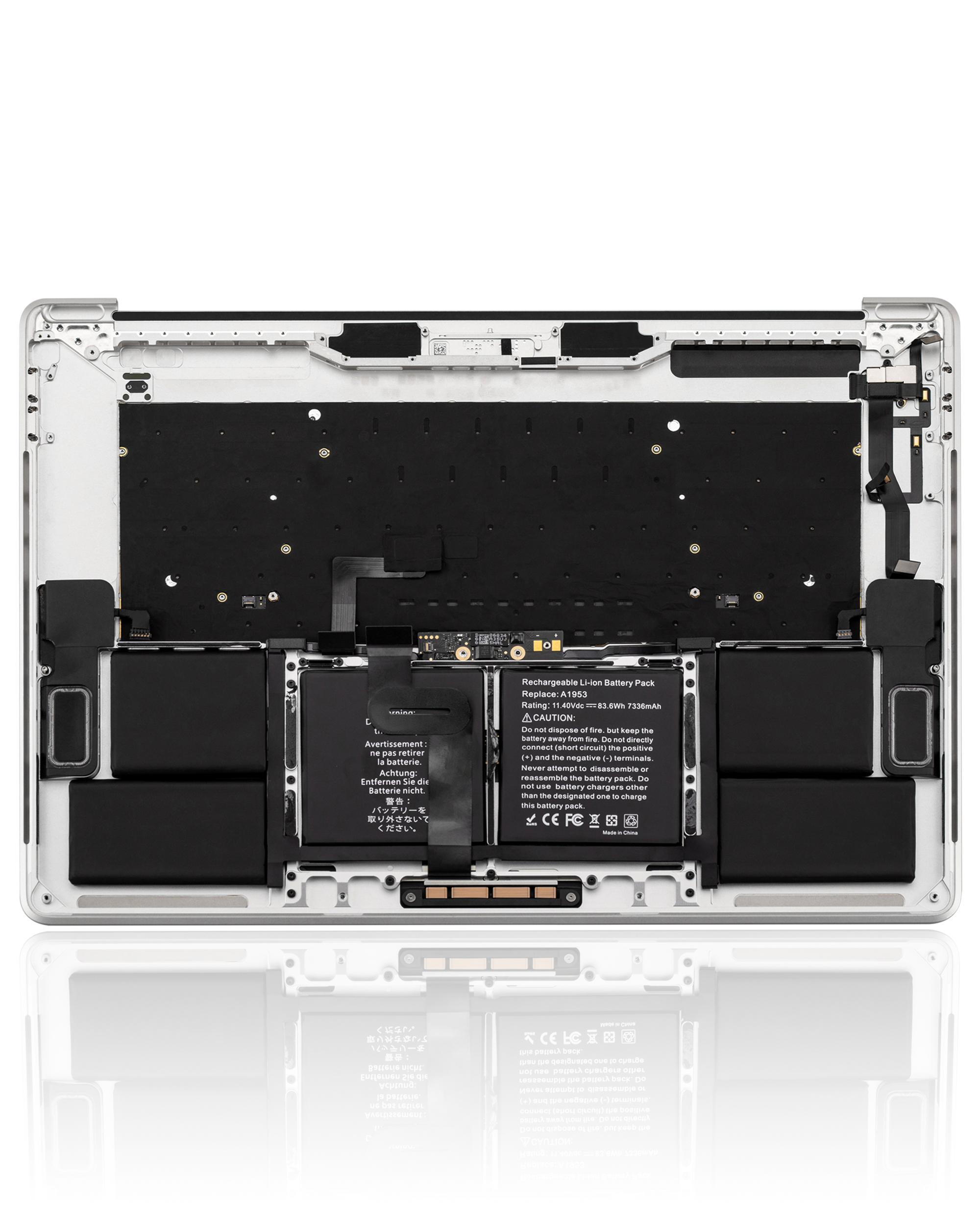 Top Case Complete Set (with Battery and Keyboard) for MacBook Pro 15" A1990 (2018-2019) Silver (US English)
