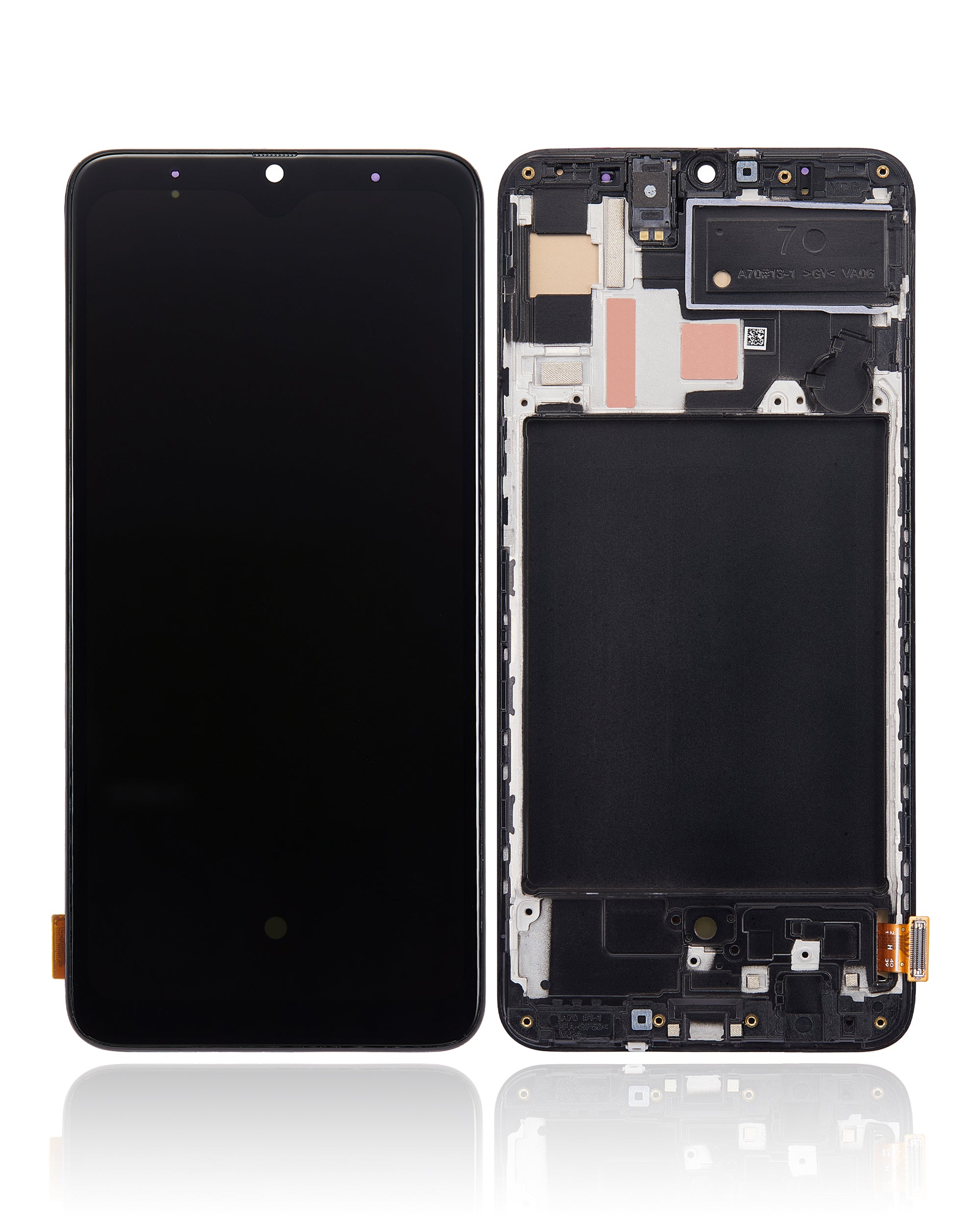 OLED-Display mit Rahmen für Samsung Galaxy A70 (A705 / 2019) (6.33") (Aftermarket Plus) (Alle Farben)
