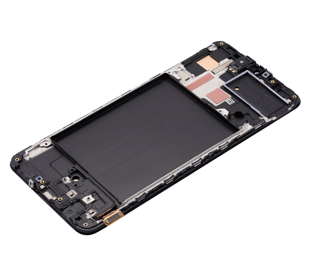 OLED-Display mit Rahmen für Samsung Galaxy A70 (A705 / 2019) (6.33") (Aftermarket Plus) (Alle Farben)