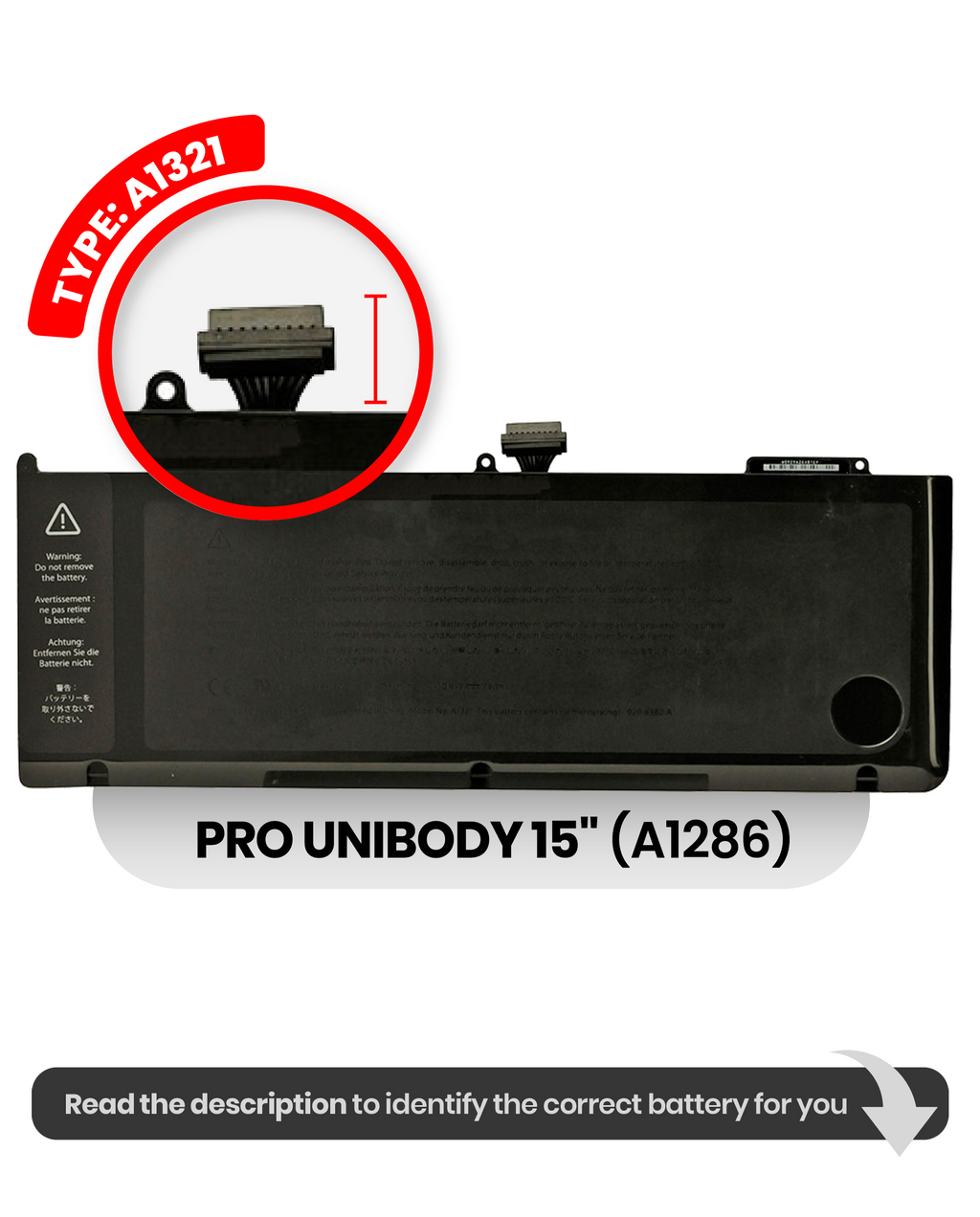 Akku (A1321) für MacBook Pro 15" A1286 (2009-2010)