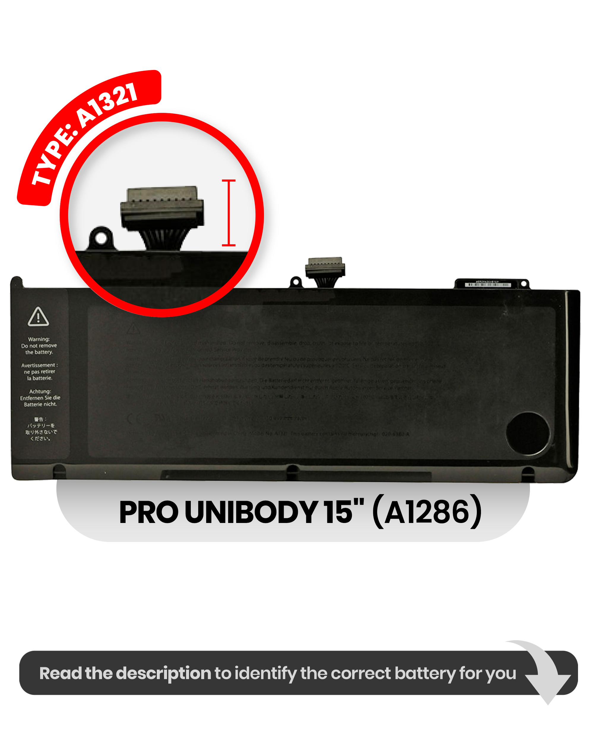 Akku (A1321) für MacBook Pro 15" A1286 (2009-2010)