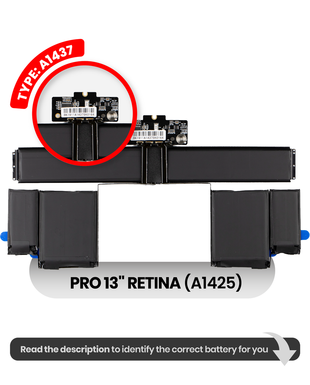 Akku (A1437) für MacBook Pro 13" A1425 (2012)