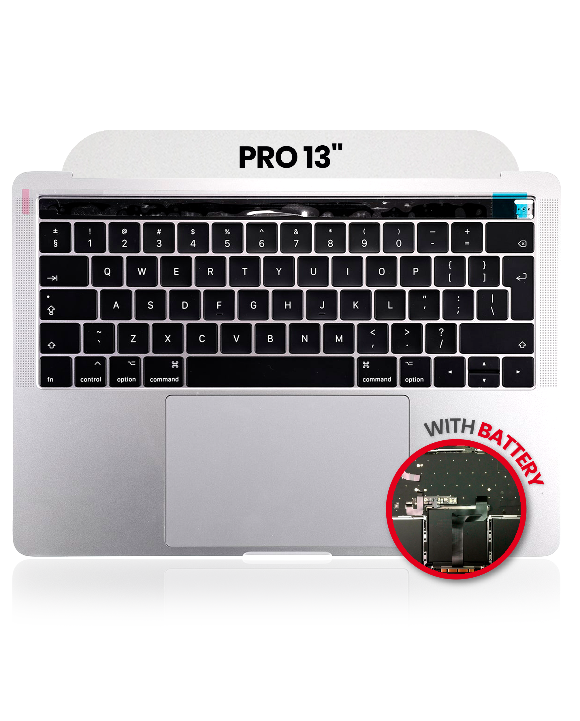 Top Case with Battery and Keyboard for MacBook Pro 13" A1706 (2016) (US Keyboard) (Silver)
