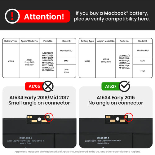 Battery (A1527) for MacBook 12" A1534 (2015)