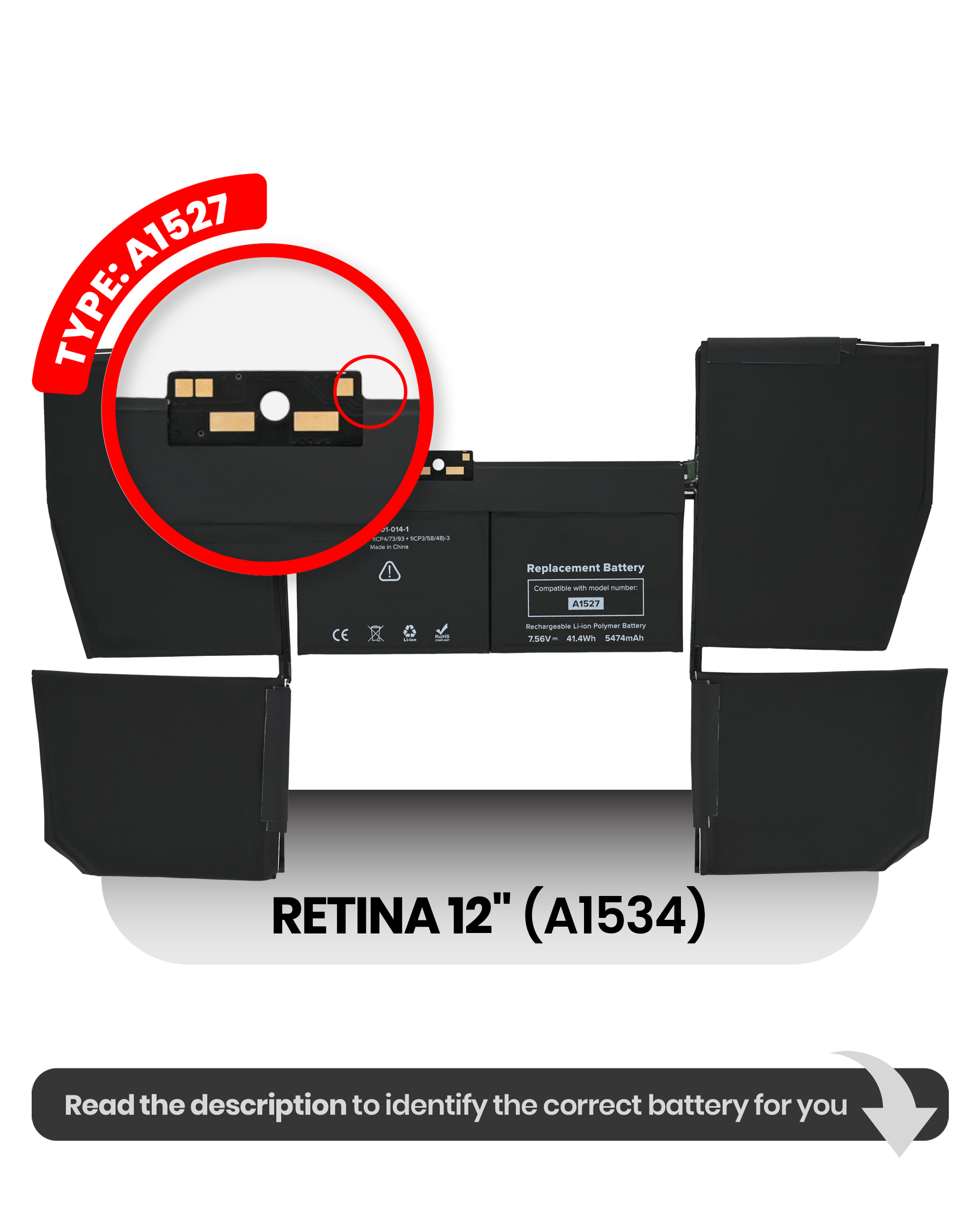 Battery (A1527) for MacBook 12" A1534 (2015)