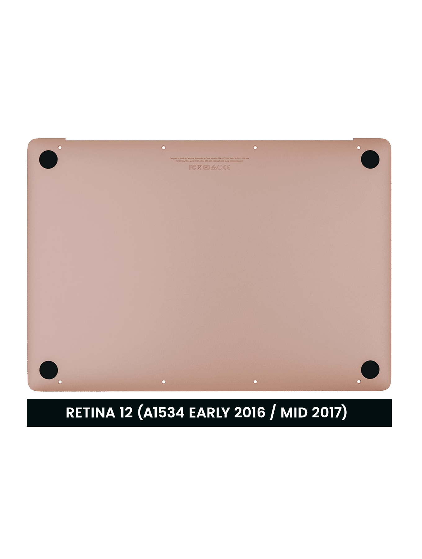 Bottom Case with Battery (A1705) for MacBook 12" A1534 (2016-2017) (Rose Gold)